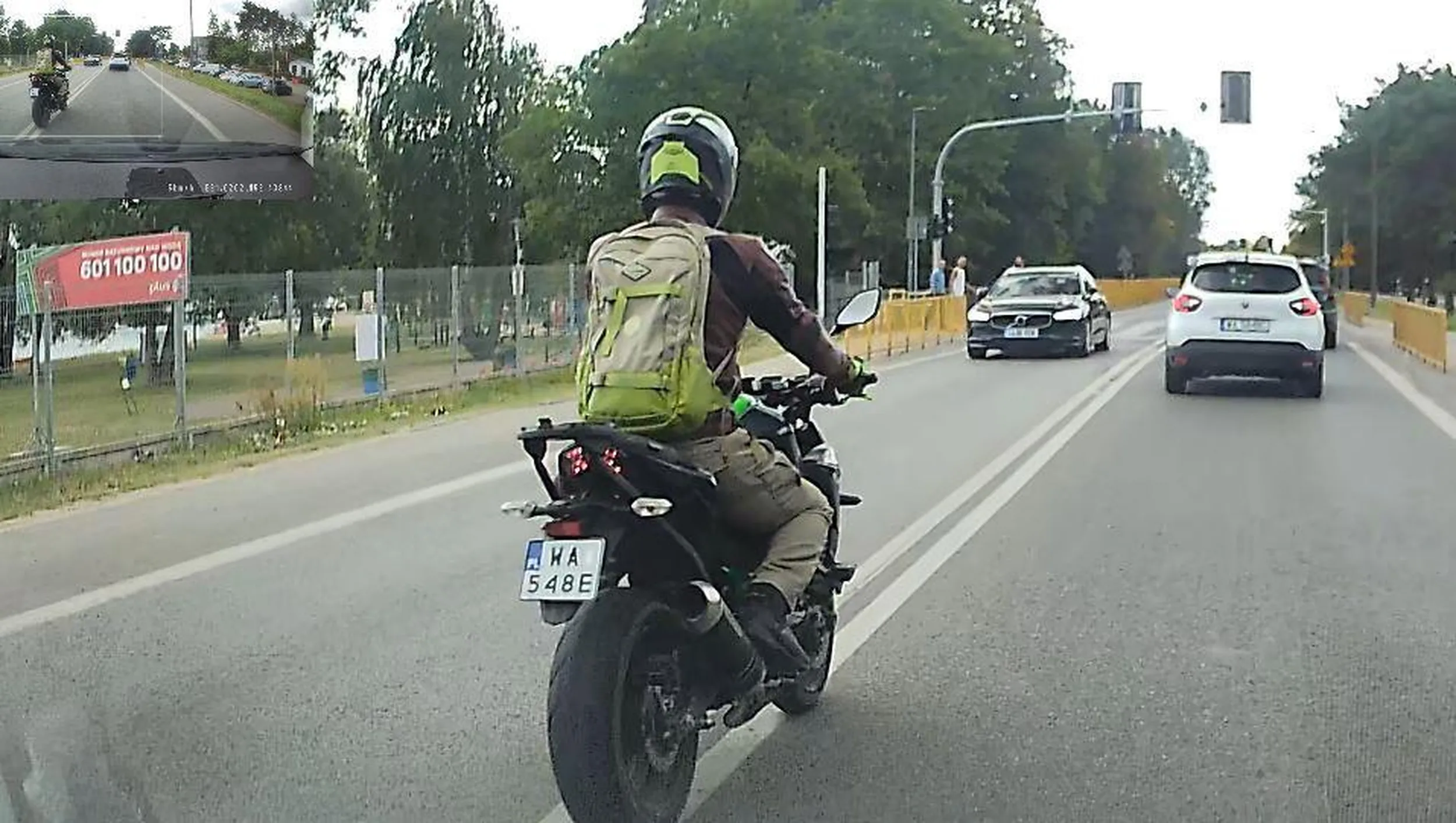 jazda linią ciągłą, niewidzialny pieszy....