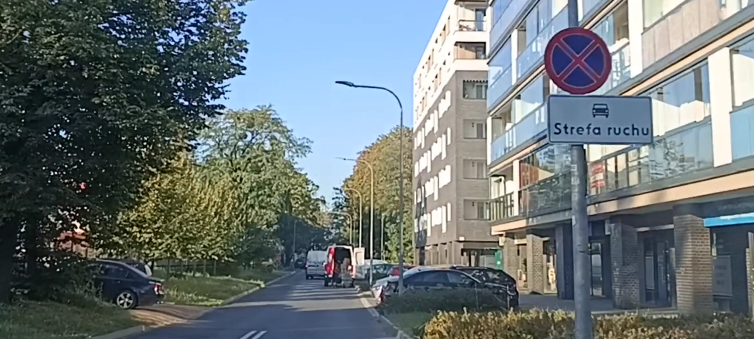 Patologia parkuje na ulicy z zakazem zatrzymywania się i postoju