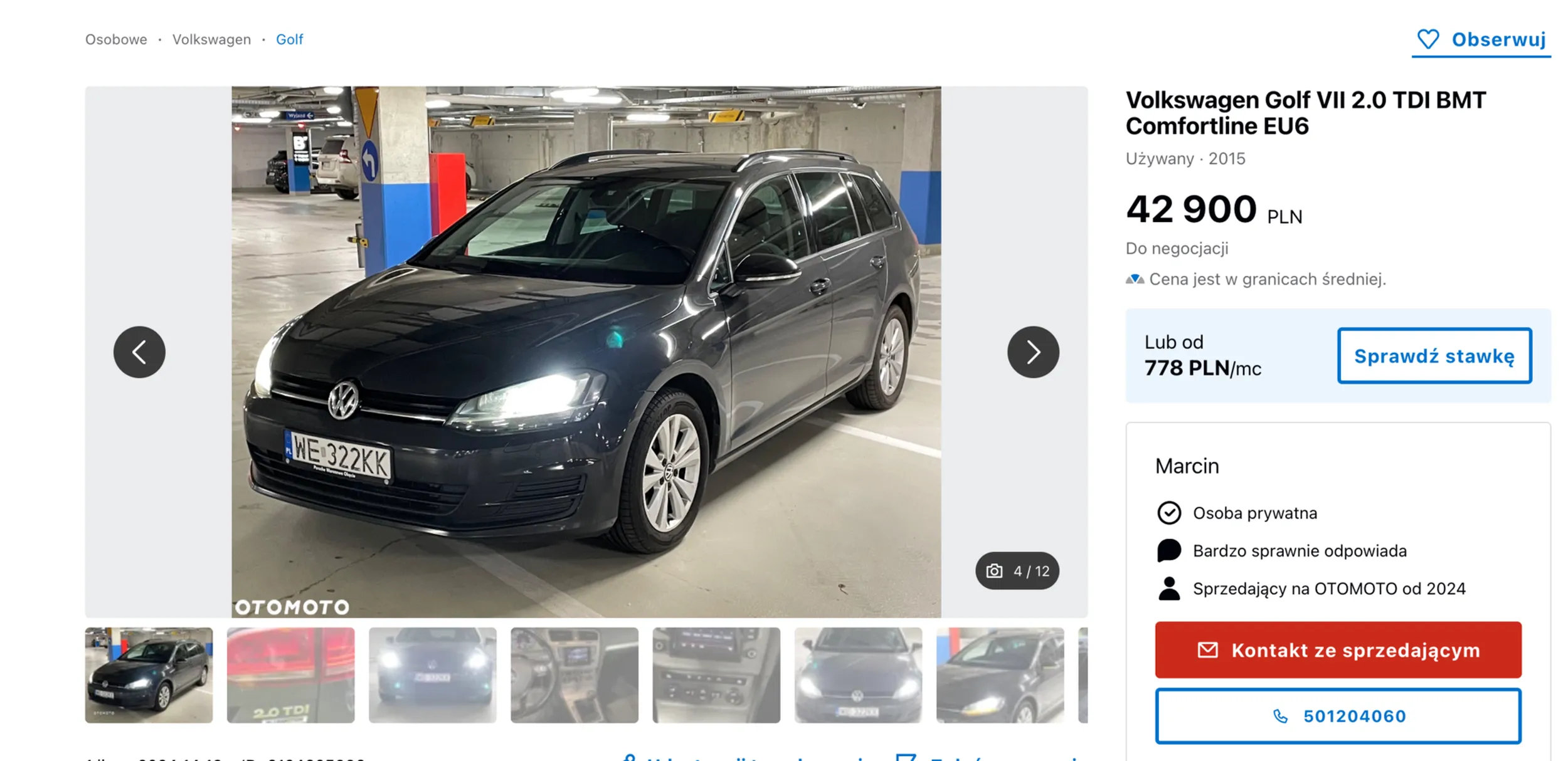 WE322KK, samochód: VOLKSWAGEN GOLF VII VARIANT 13-17 Zajeżdza drogę i celowo hamuje chcąc spowodować stłuczkę, potem jedzie środkiem ulicy wciąż hamując co chwilę. Auto najprawdopodobniej po wielu naprawach blacharsko lakierniczych, dlatego kierowca próbuje je sprzedać. Miejsce zdarzenia: Nadarzyn, ul. Komorowska przed Jodłową