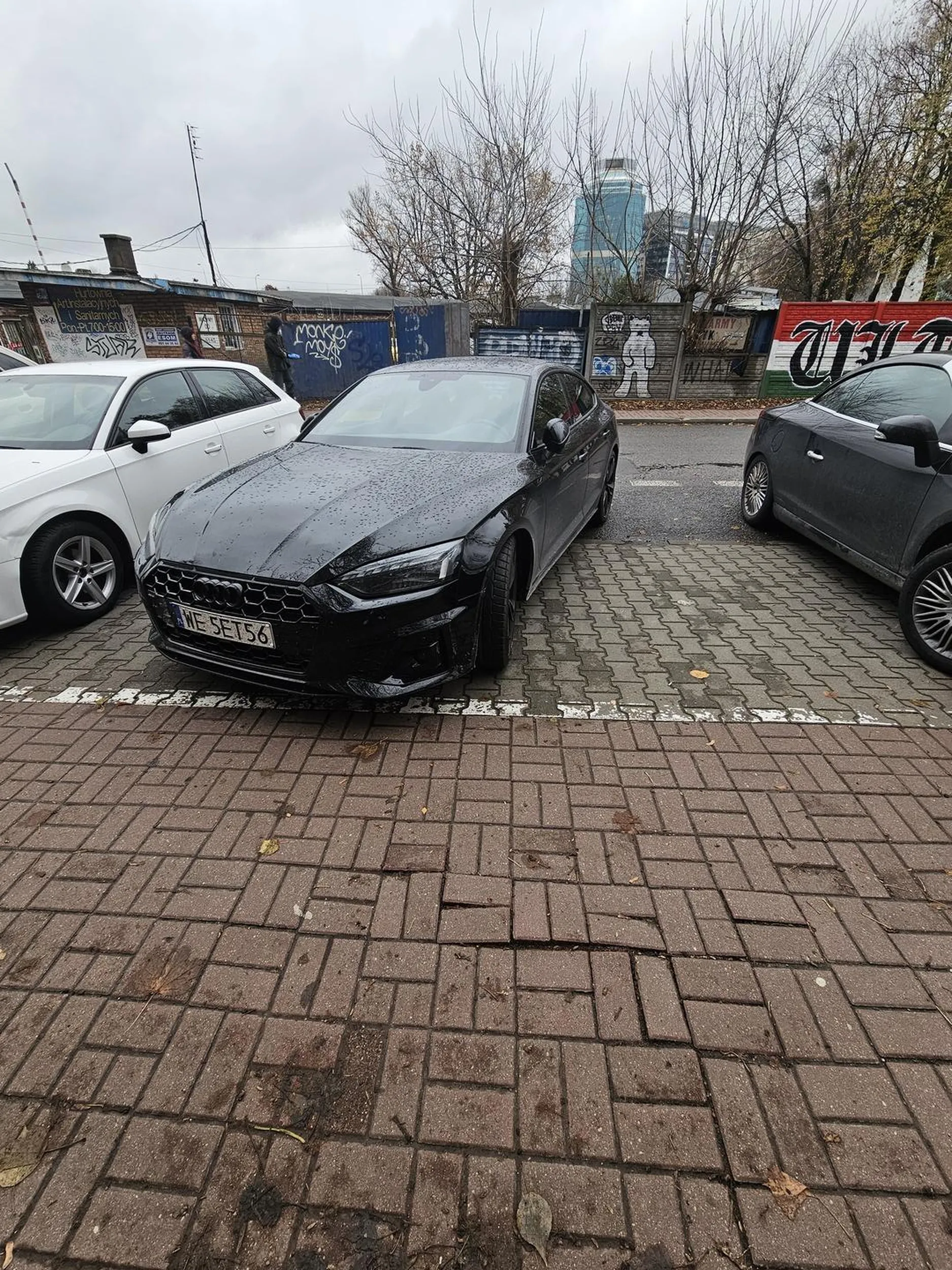 Oczywiście nie mozna bylo się poprawić, trzeba stanąć na ukos bo jeszcze ktoś obok zaparkuje. Jak widać jednak pieniądze umiejętności jazdy i myślenia nie są w stanie kupić. Ego napewno większe od przyrodzenia kierowcy.