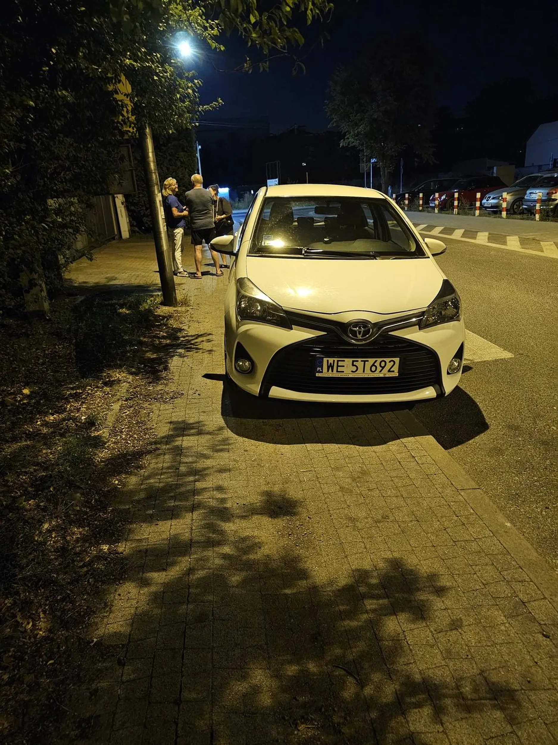 Zakaz zatrzymywania. Powierzchnia wyłączona z ruchu. Poniżej 1,5m zostawionego chodnika.