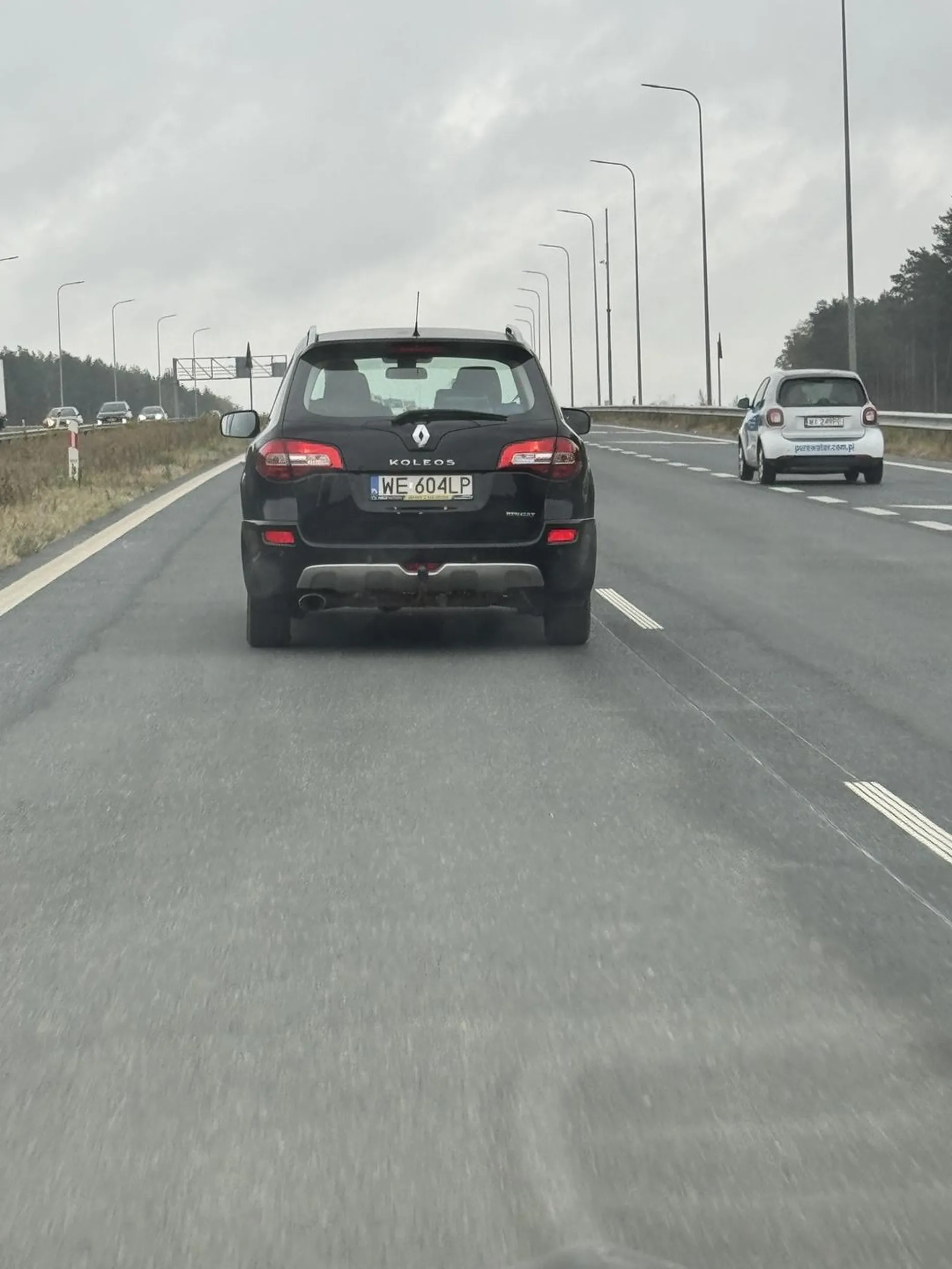 Starszy Janusz, "miszcz" lewego pasa. Jego renault koleos jest zbyt majestatyczny żeby zjechać komukolwiek. Także wymusza, po trąbnieciu pokazuje fakera. Cudowny zjeb.