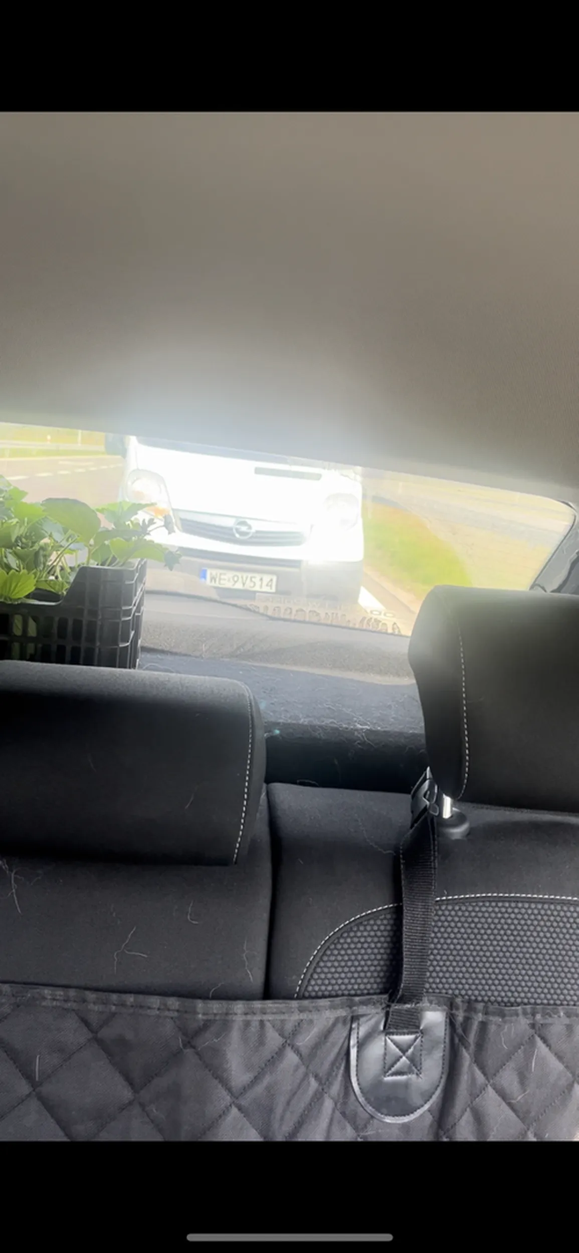 Jechaliśmy lewym pasem utrzymując odległość od samochodu przed nami. Obok po prawej również sznur samochodów. Ciężarna, mąż i pies w samochodzie, a nagle zjawia się samochód, który dosłownie jest metr od nas i przyspiesza na naszą maskę żeby wywołać w nas stres. Kierowca ewidentnie na nas najeżdżał. Agresywna jazda na zderzak, nieodpowiedzialny kierowca, którego jazda mogła zakończyć 5 żyć.