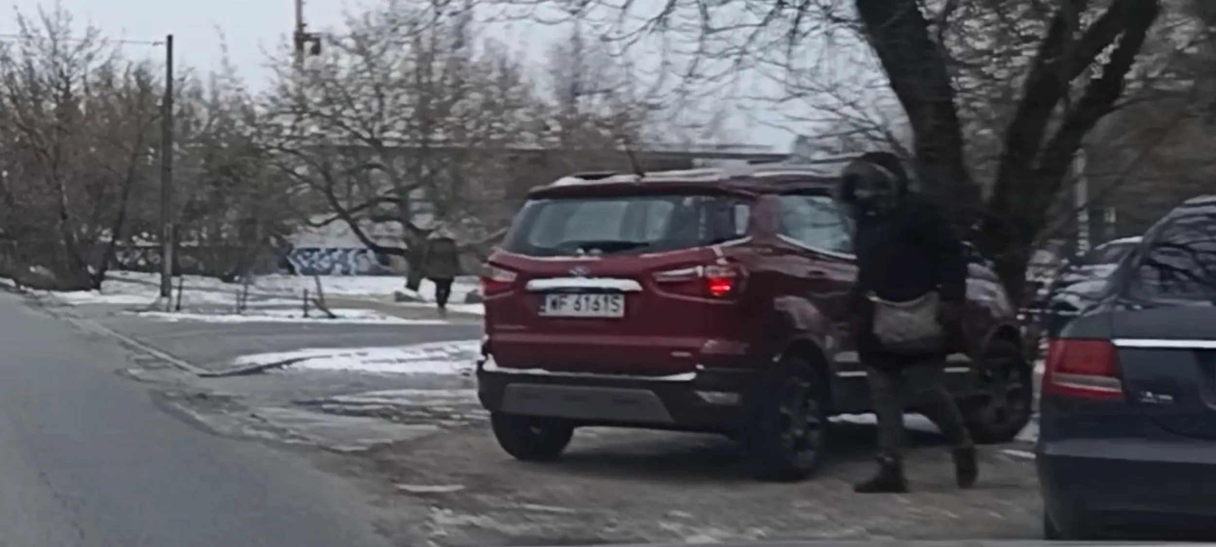 Trawnik to nie parking. Potrzebuje reedukacji.