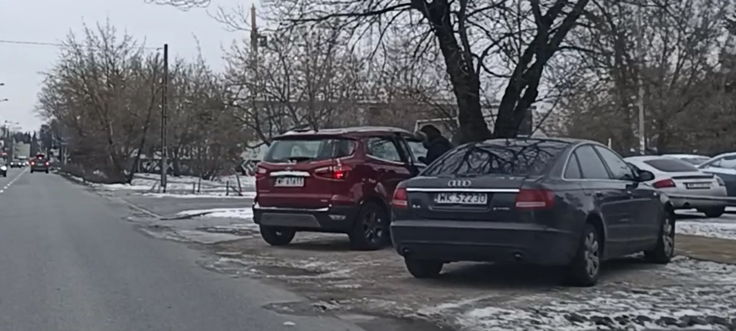 Parkowanie na trawie. Siadaj Pała!