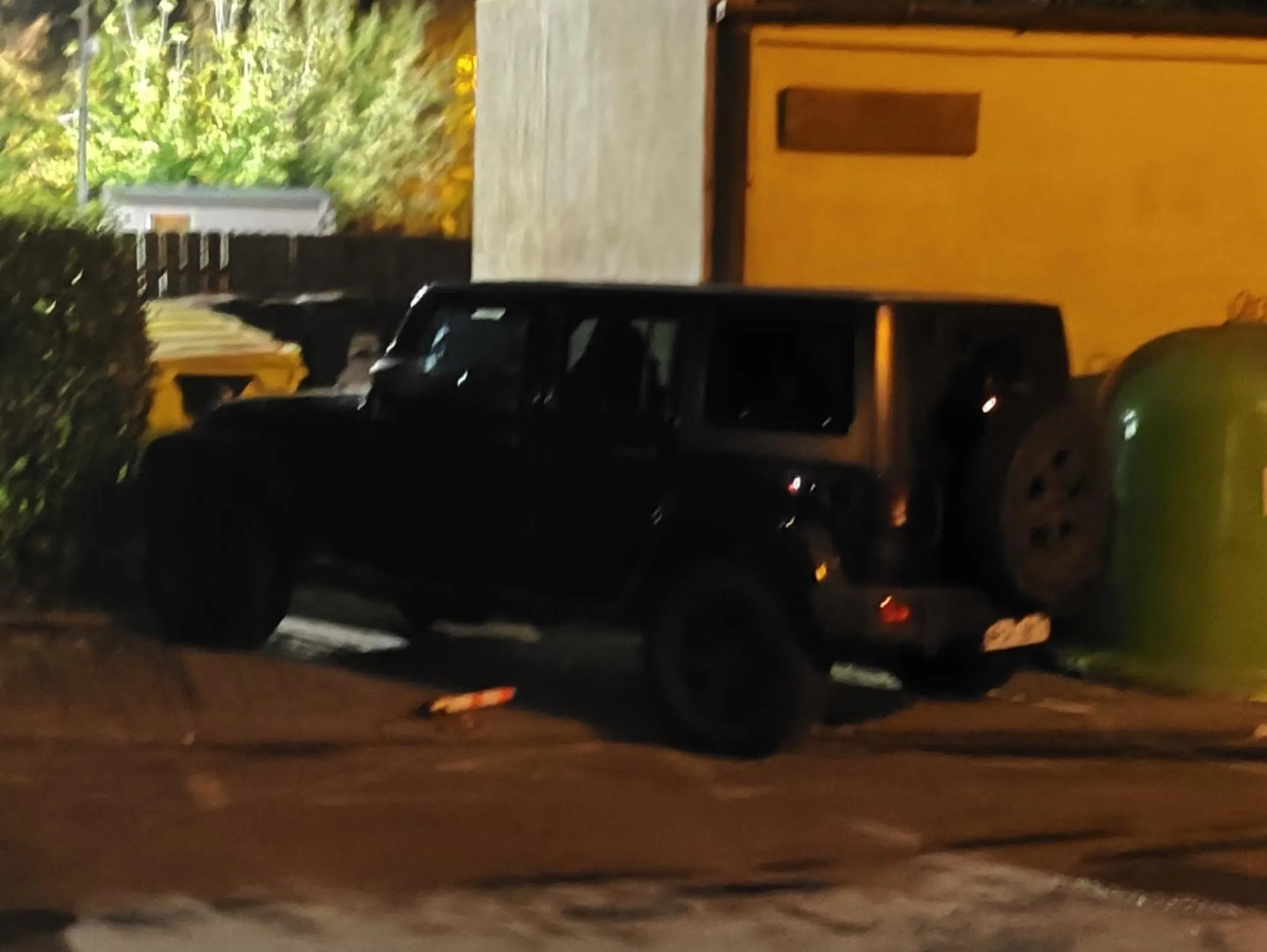 Genialnie zastawił przejście do śmietnika. Już ma na masce jeden worek. Mam nadzieję, że do rana będzie więcej.