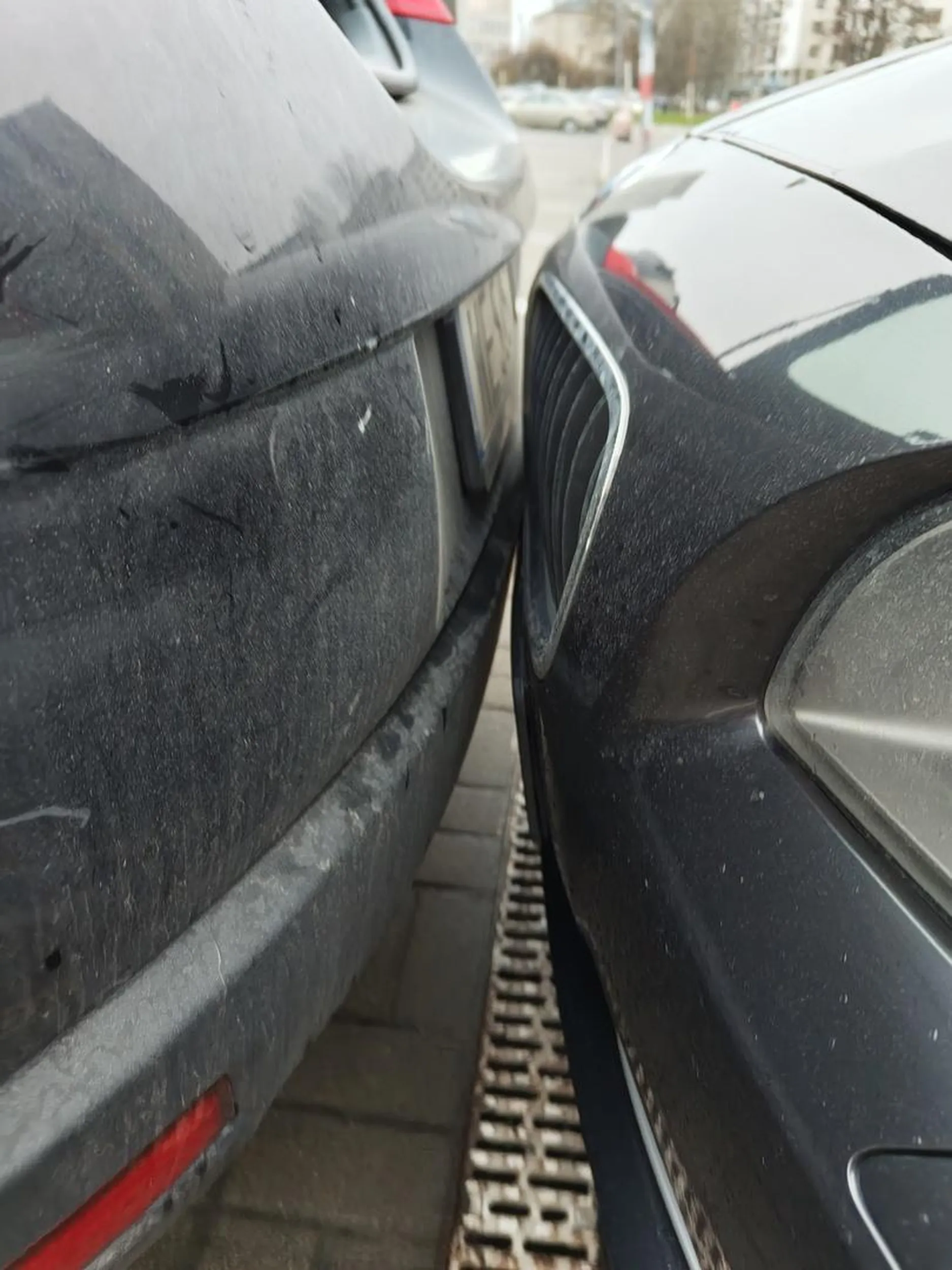 Ewidentnie lubi zbliżenia. Drogi kierowco, marka auta nie upoważnia do parkowania jak...no wiesz:)