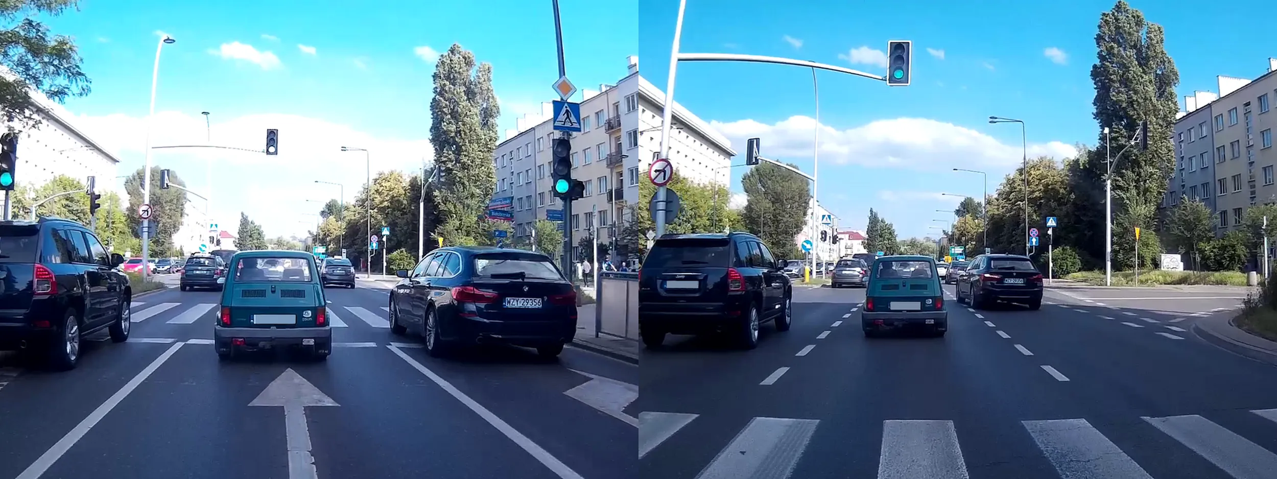 Kolejny troglodyta z bmw. Wyprzedza pasem do skrętu w prawo i wpycha się przed samochody na środkowym pasie bo przecież on musi być pierwszy. Tą marką naprawdę jeżdżą chyba prawie same niedorozwoje