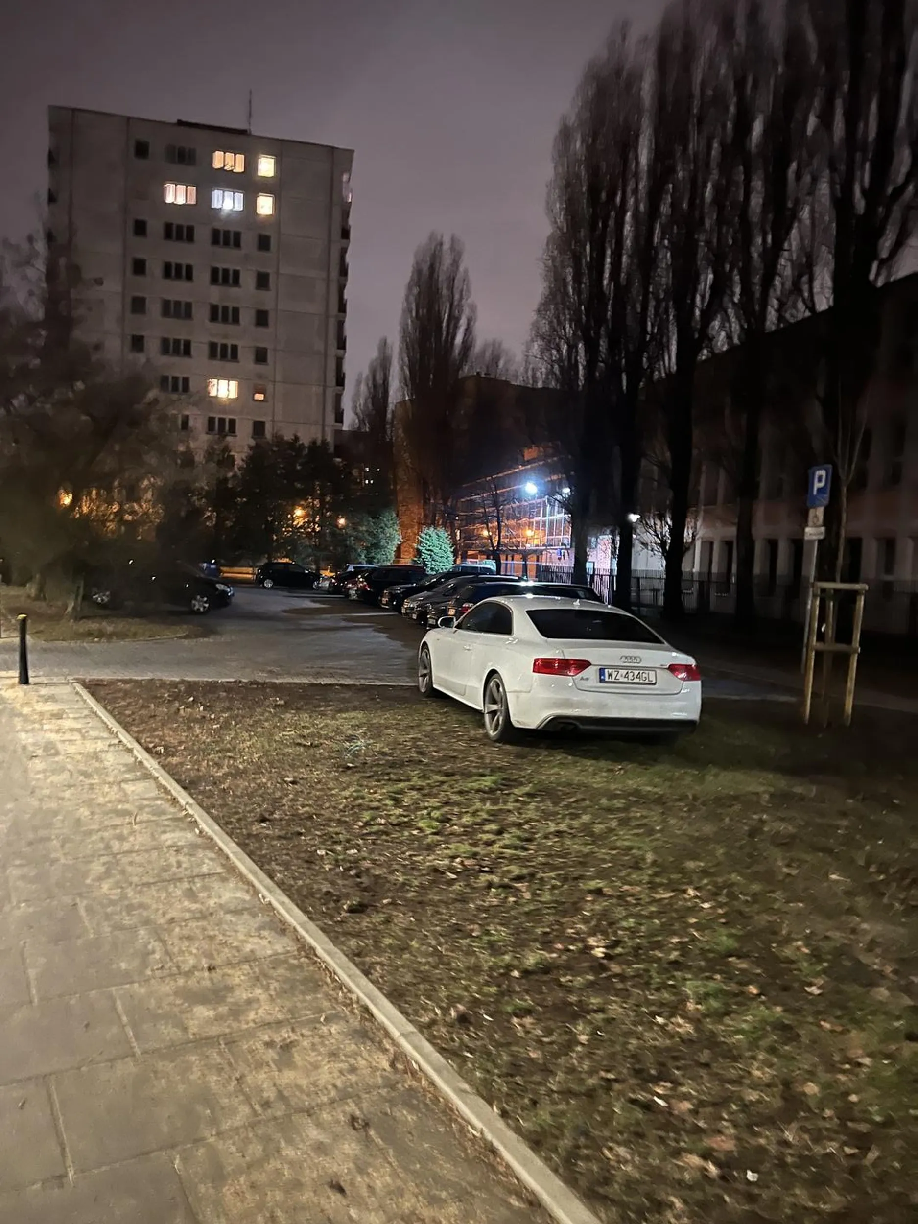 Lubi sobie zaparkować na trawniku