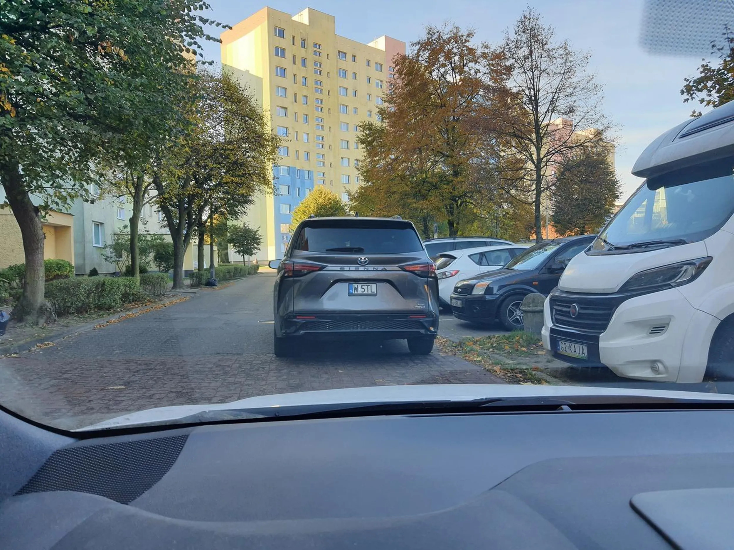 Parkowanie na środku drogi na progu zwalniającym - piękna sprawa, tym bardziej na terenie oznaczonym znakiem osiedle. Polecam sprawdzic kierującego, czy posiada prawo jazdy. A mandacik też by się przydał w celu nauki, bądź eliminowania lenistwa.