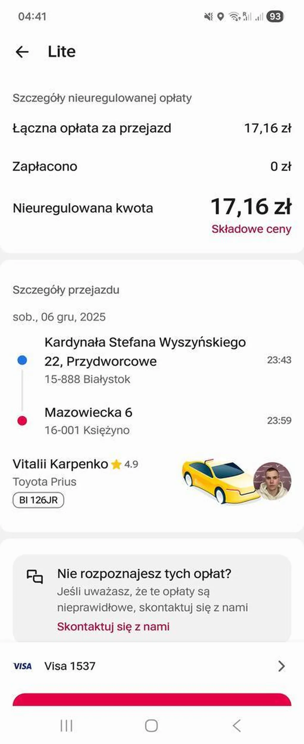 Kolego chyba coś wczoraj źle zrozumiałeś i mnie policzyłeś podwójnie