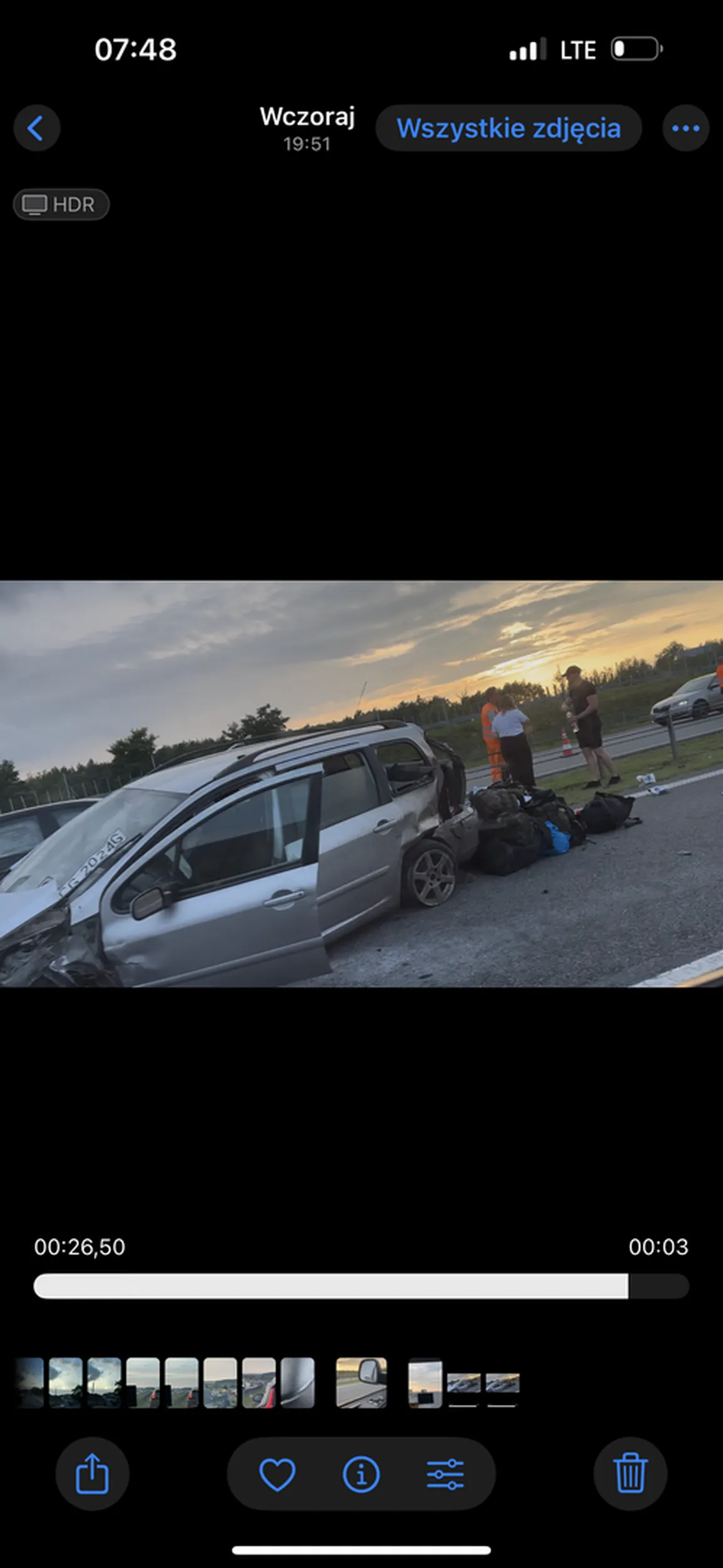 Fura do kasacji. A1 wypadek.