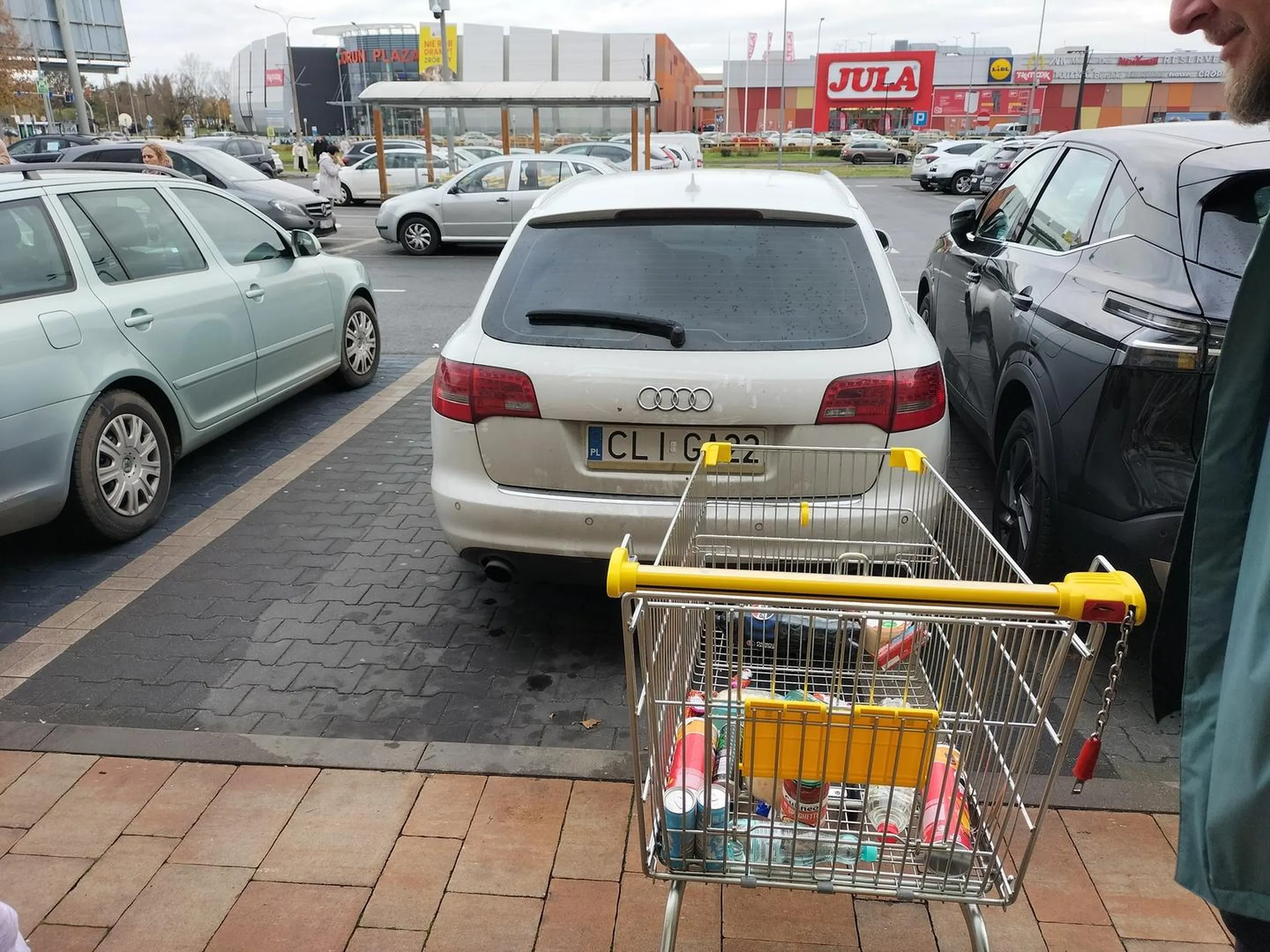 2025.10.25,, około 15:00, Toruń, Pasaż Zieleniec, parking przed Biedronką Rodzice z małymi dziećmi. Kierowca - "tatuś" złośliwie parkuje na dwóch miejscach tak, aby uniemożliwić otwarcie drzwi kierowcy po prawej, zostawiając po lewej mnóstwo miejsca. Wzorowi rodzice pojawiają się w momencie robienia zdjęcia i zaczynają popisy znajomości wulgaryzmów. Rzecz jasna w obecności małych dzieci. Patologia godna zainteresowania ośrodka pomocy rodzinie.