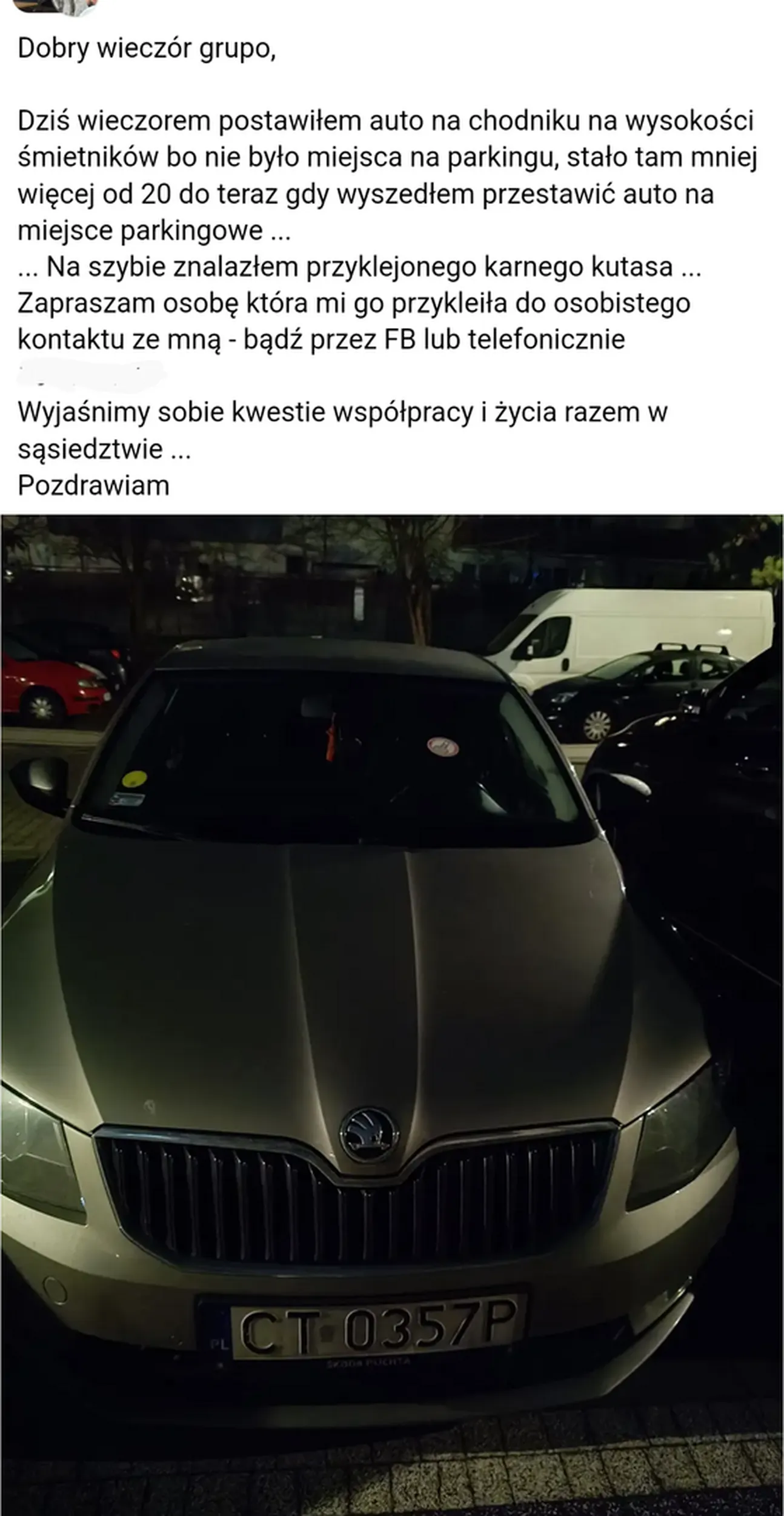 Gość parkuje na chodniku na osiedlu i ma czelność jeszcze pisać żaliposty że dostał karniaka. Ja wiem panie kierowców, na pewno miałeś bardzo ważny powód żeby utrudnić życie innym mieszkańcom, tym niezmotoryzowanym. Się ciesz że dostałeś głupią małą naklejkę a nie mandat. Schowaj dumę w kieszeń i skończ temat.