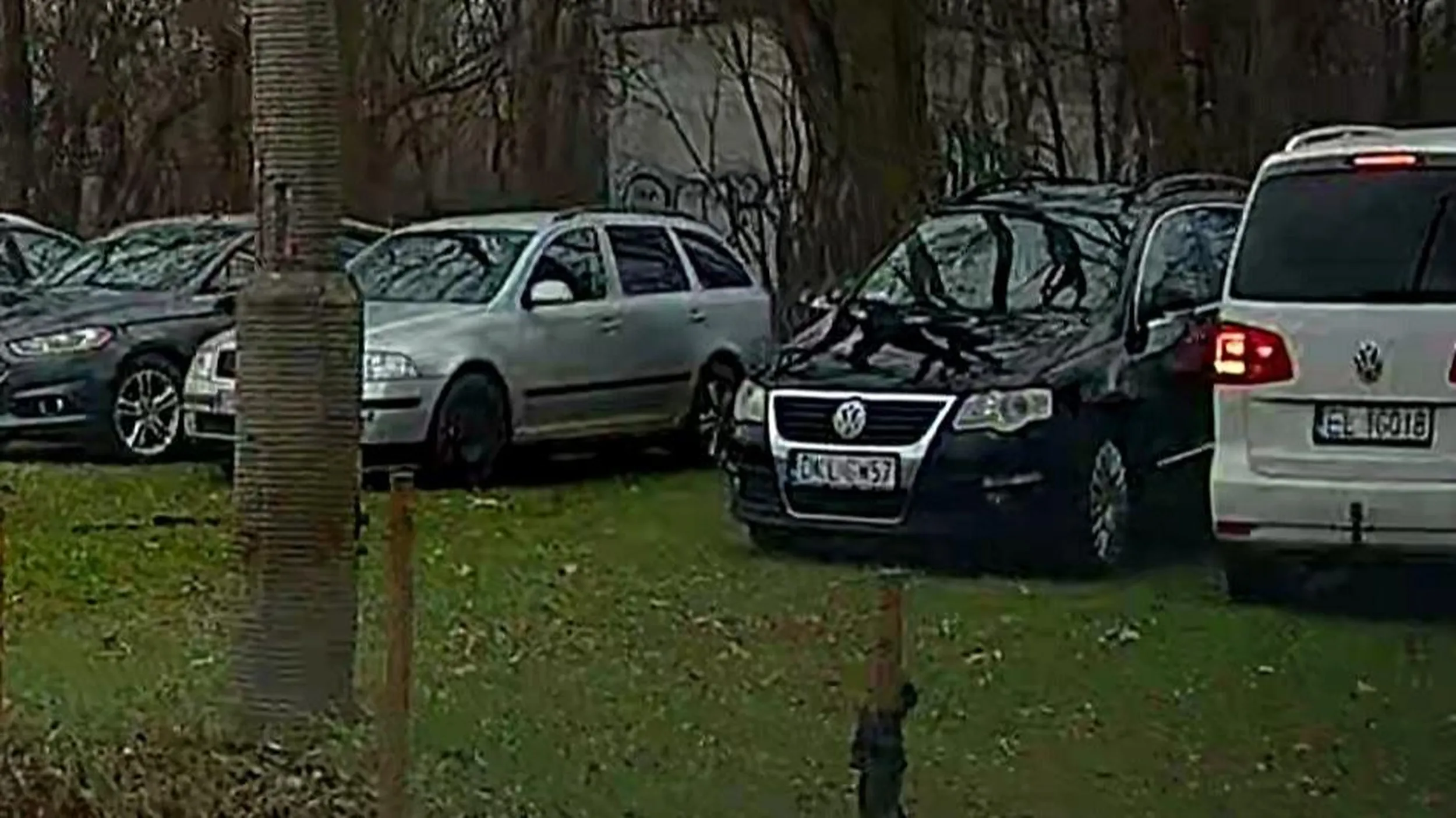 Rozjeżdża trawniki w Łodzi