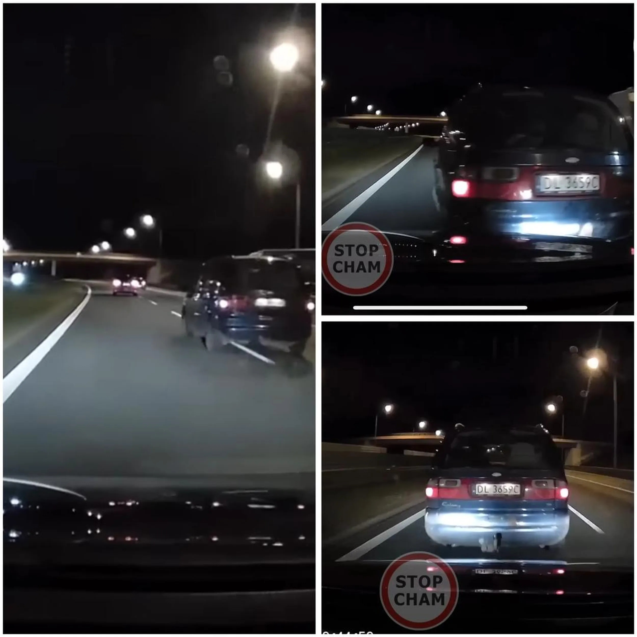 zajeżdża drogę, pokazuje środkowy palec, a na sam koniec próbuje spychać z drogi