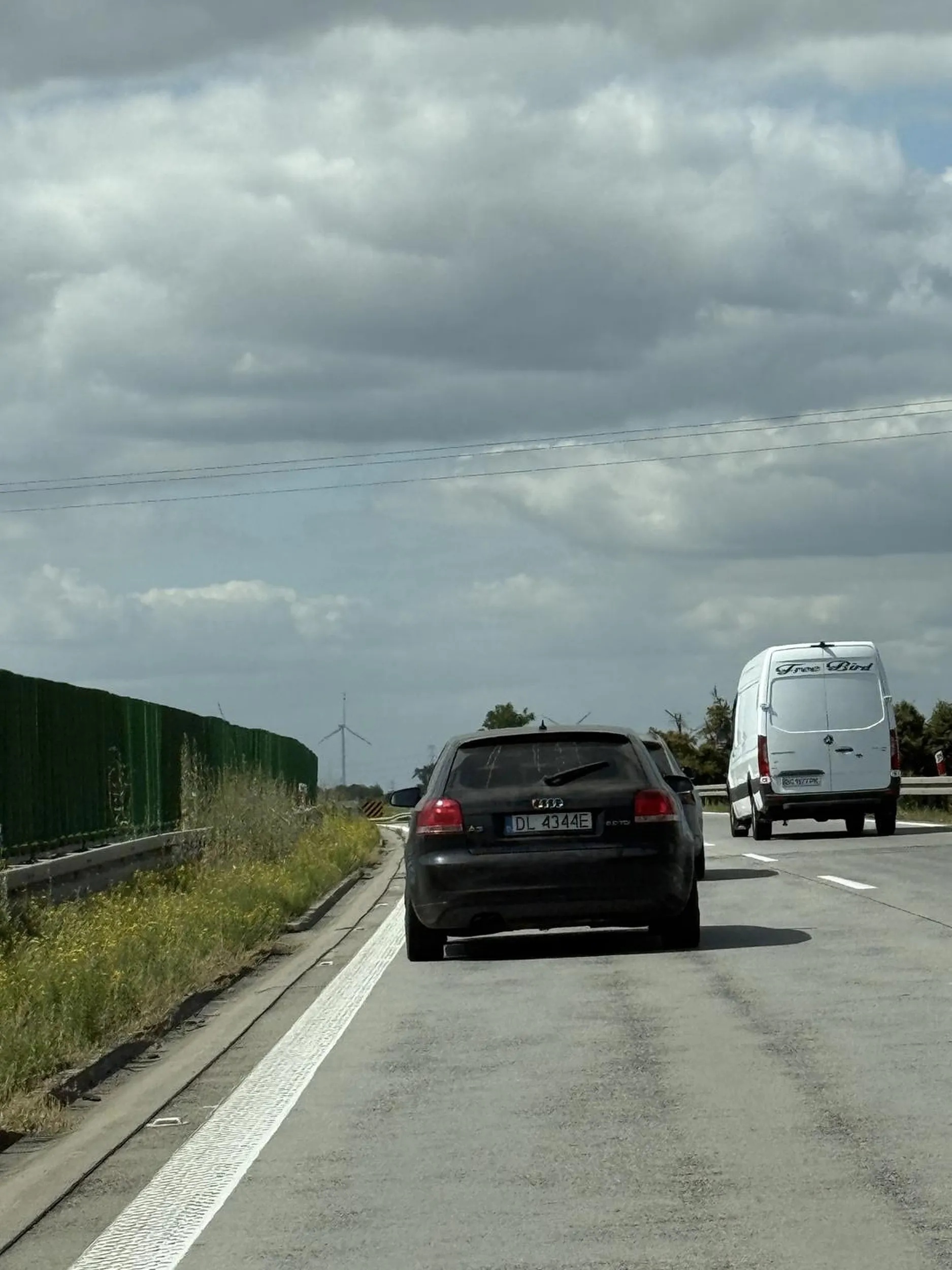 rozebrany wieprz mruga światłami siedzi na zderzaku jadąc lewym pasem ciągiem samochodów siedzi na dupie i próbuje swoim 20 letnim gruzem spowodować wypadek i agresję drogową uskutecznia, jeszcze jedzie z baba z psem źle zabezpieczonym