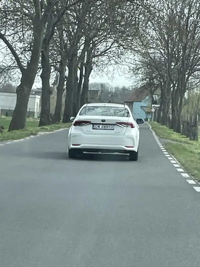 Pajac jeździ środkiem, na zakrętach się zatrzymuje na poboczu żeby przepuścić osobówkę z naprzeciwka.