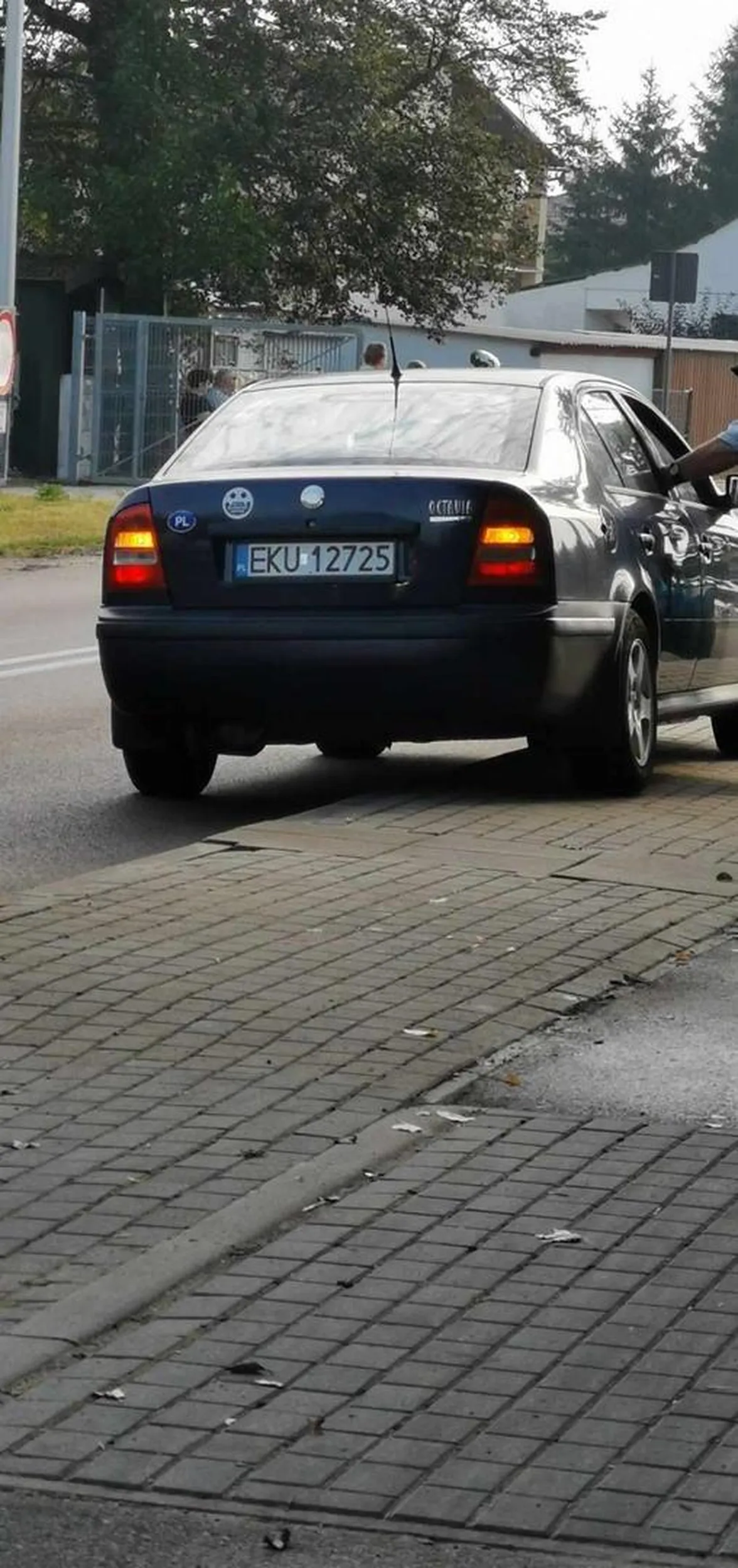 Szanowny Pan nie zważając na pieszych zawraca zaraz za przejściem wjeżdża na chodnik, po czym zatrzymuje się i robi za sobą łańcuszek aut