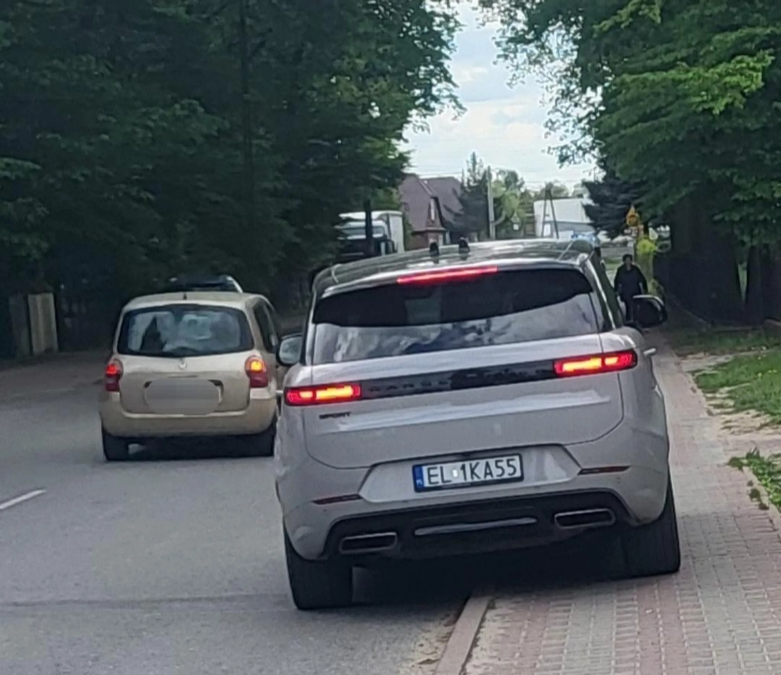 Śmieć zastawia cały chodnik