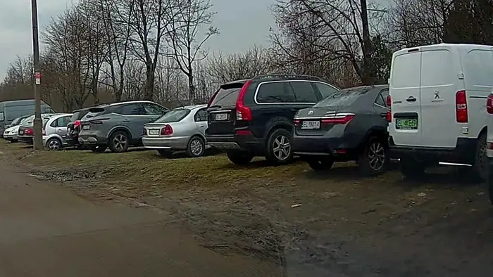 Rozjeżdża trawniki we własnym mieście