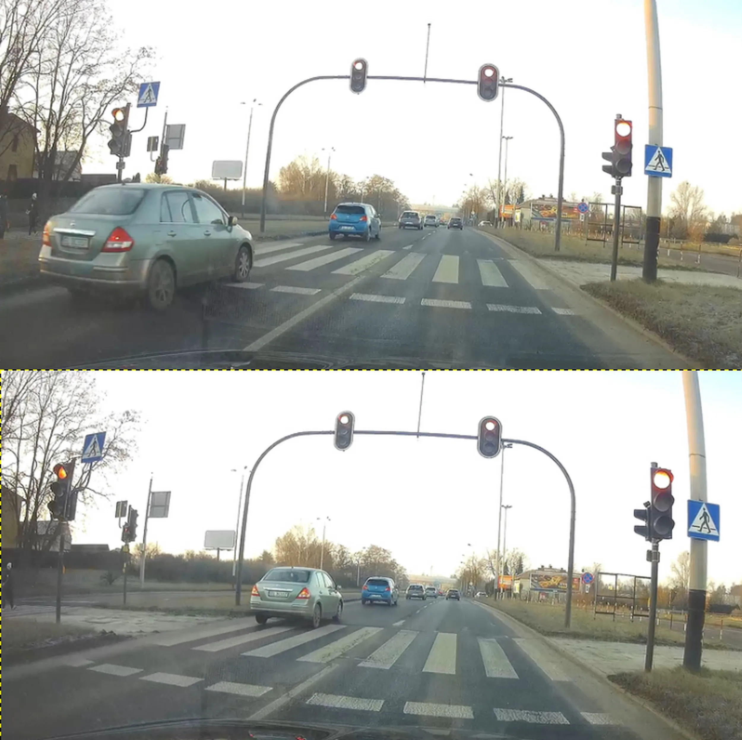 Może to chwilowe zagapienie..., ale na czerwonym, na pasach przed szpitalem...??? Spokojnie był czas na zatrzymanie się!