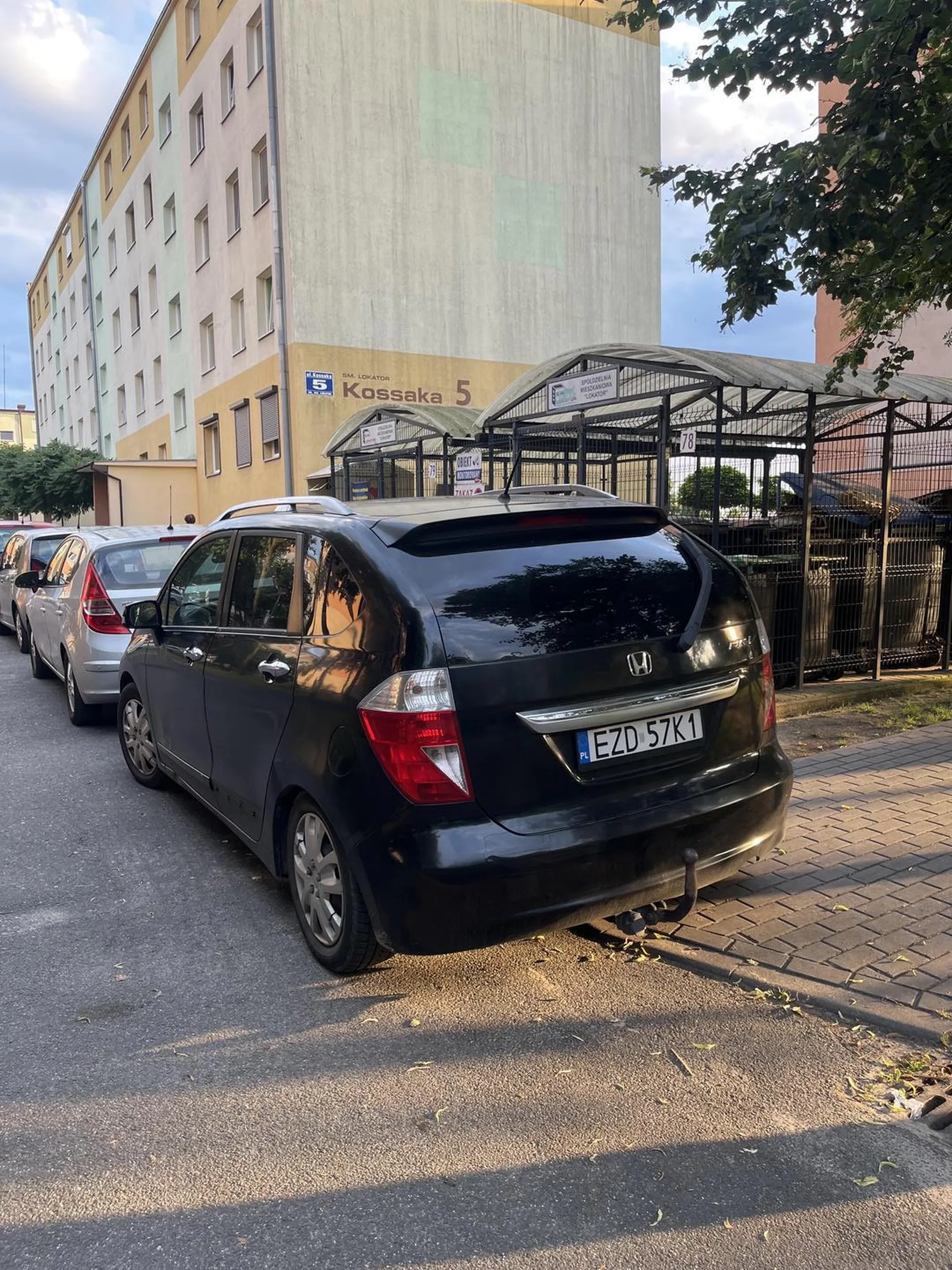 Blokuje wejście na chodnik.gratulacje za umiejętności parkowania.