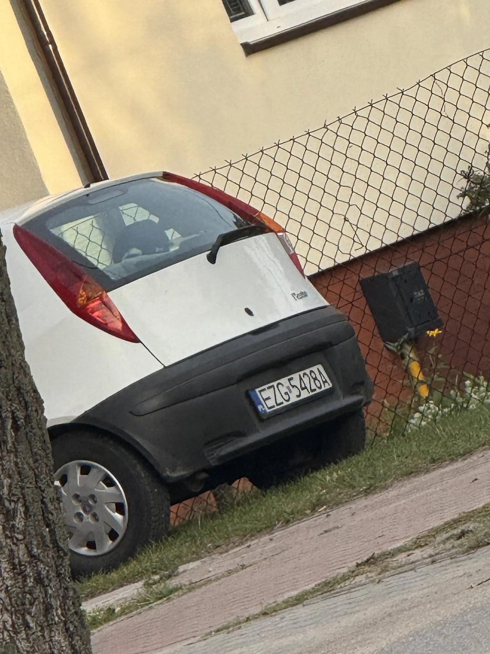 Jeździ MASAKRA prawie mnie potrącił tym Punto rozwalającym się (biały)