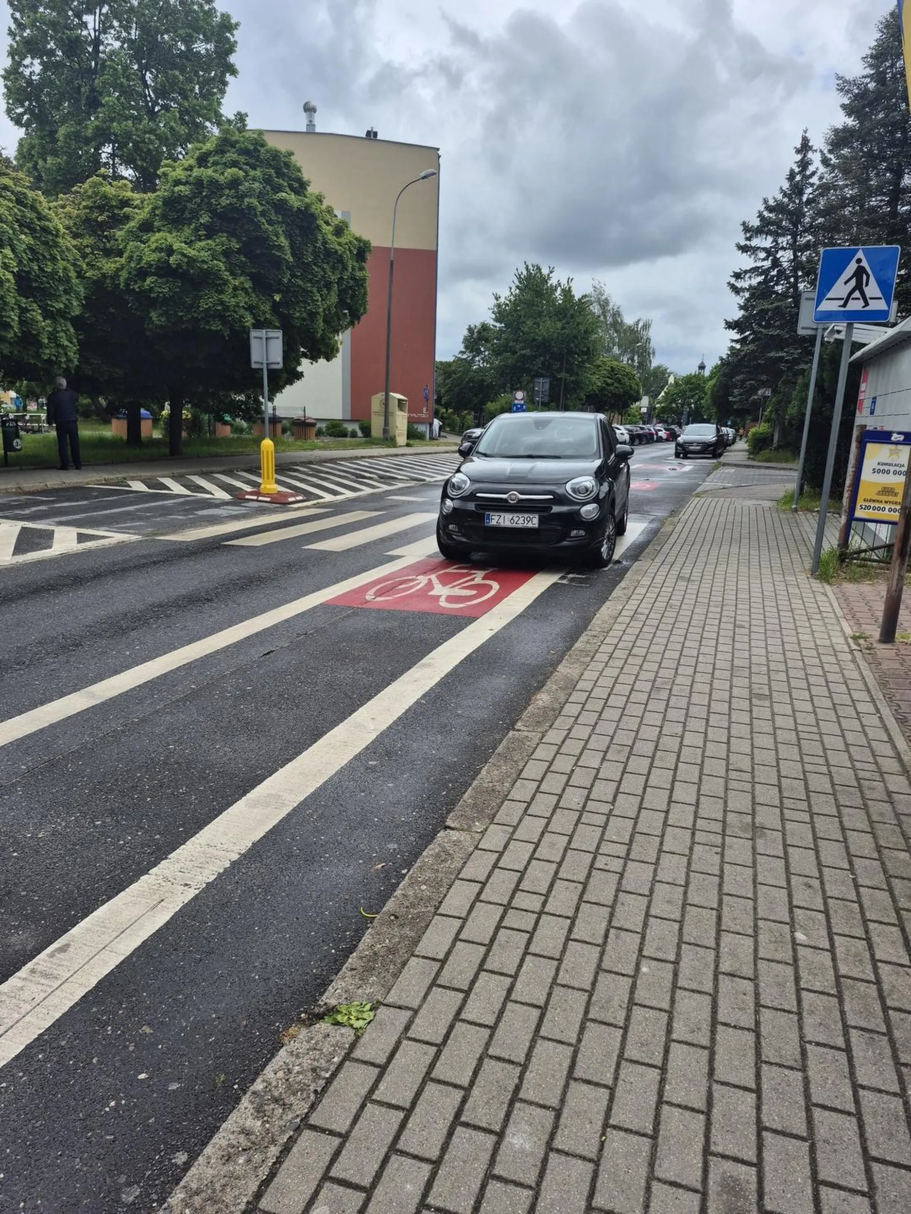 Nie wiem, czy w Zielonej Górze parkowanie na przejściu dla pieszych i ścieżce rowerowej jest normą, ale jakby co, to w Poznaniu tak nie wolno :)