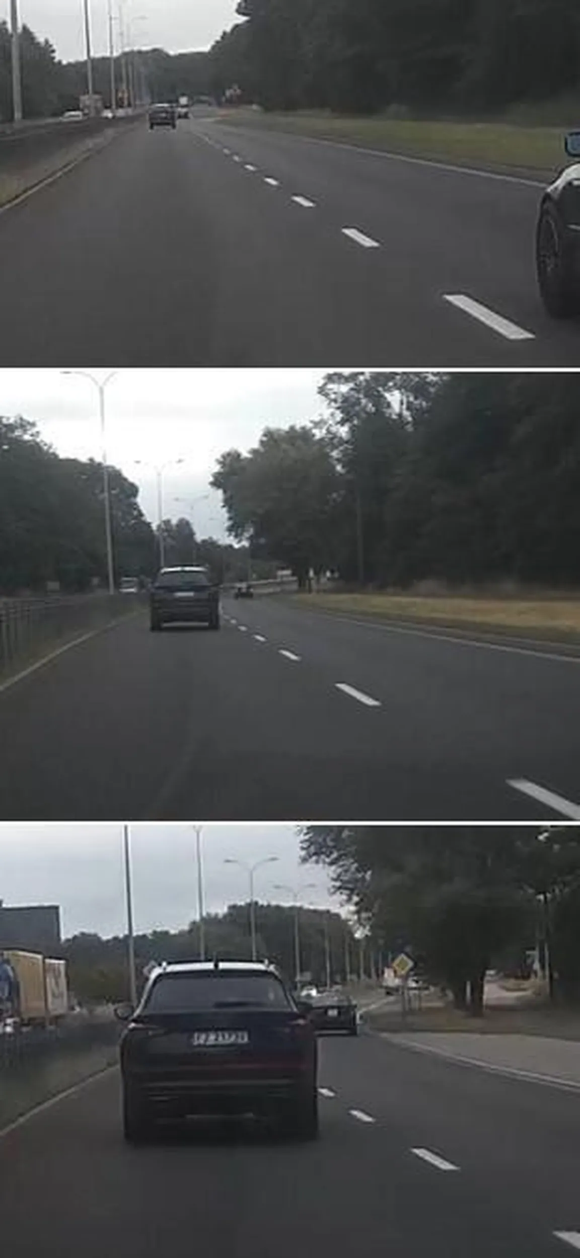 blokowanie lewego pasa na trasie