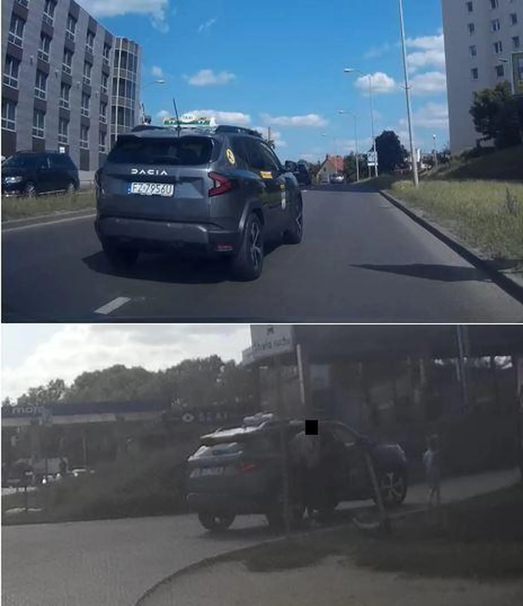 Z uwagi na to, że łysy buc nie chciał mnie przeprosić i po dogonieniu spie.dalał aż się kurzyło, ostrzegam jak zachowuje się kierowca taksówki wiozący kobietę w ciąży i dziecko. Zapier.la  po mieście, znienacka zajeżdża drogę, nie używa kierunkowskazów. Zdaje się, że to fałszywa taxi - brak nr bocznego i logo korporacji.