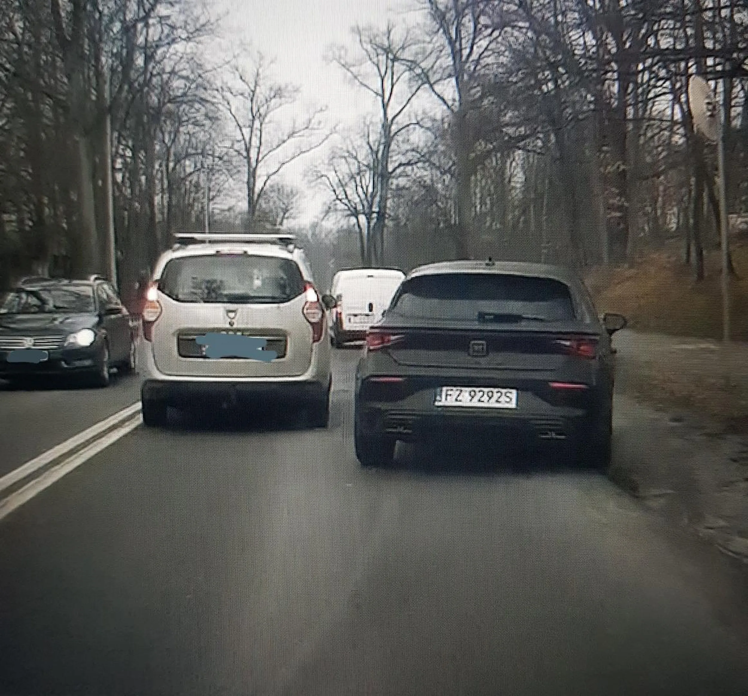 Nie wiem na jakiej wsi się wychowałeś chłopcze, ale w mieście nie jeździmy pasem zieleni.