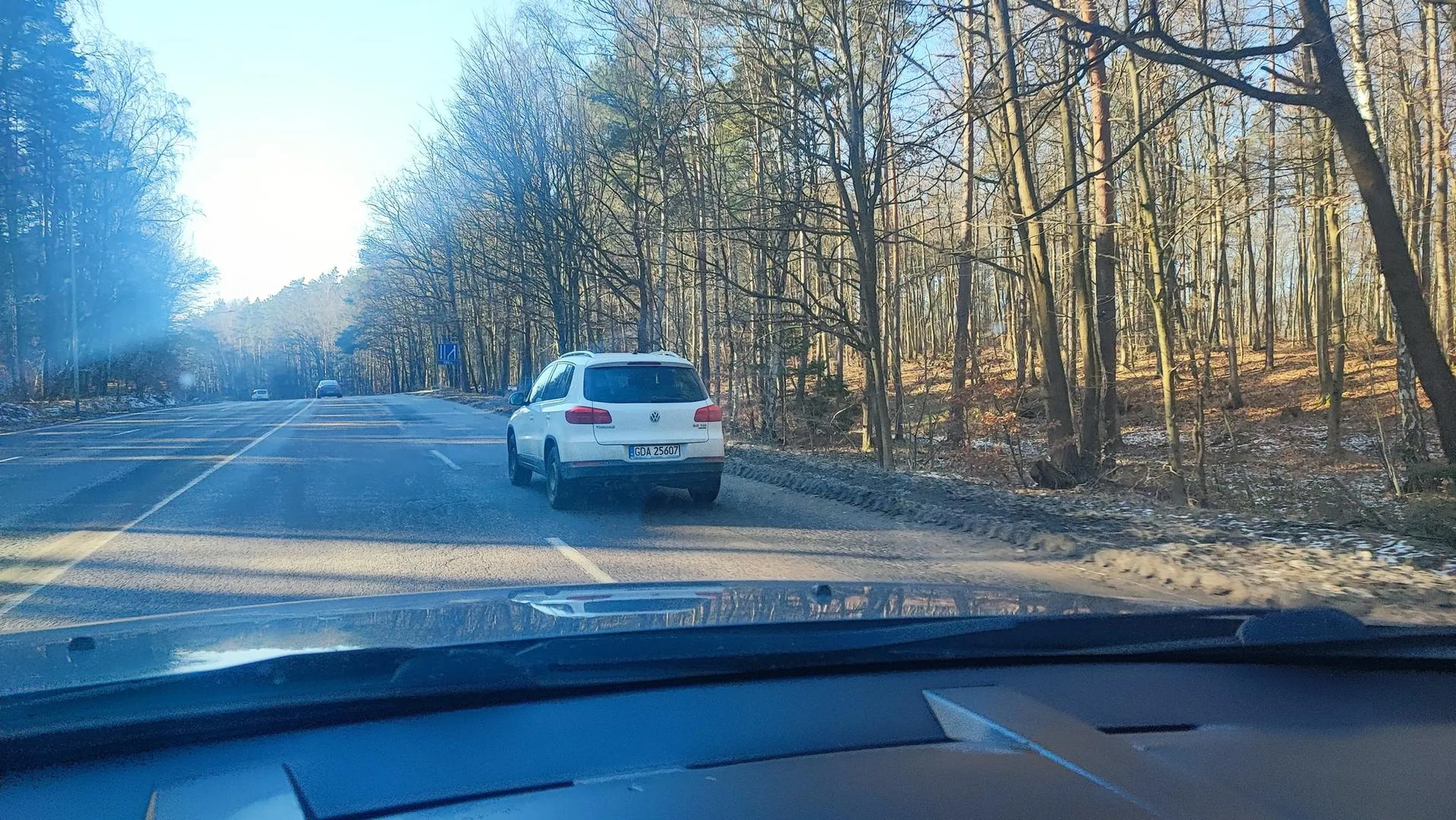 Kobieta, blondynka... Odcinek z ograniczeniem 70-90 km/h, ale maksymalna prędkość przez 3 km wynosiła 40 km/h.