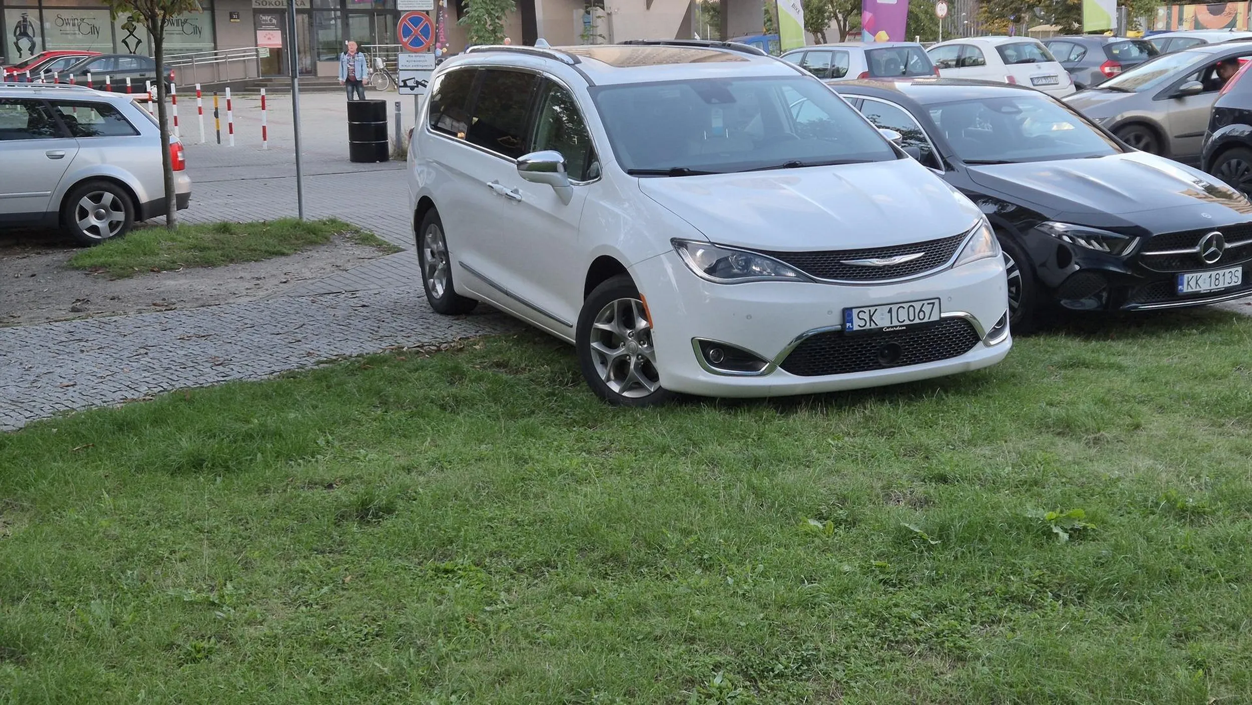 Cham staje na trawniku, bo przecież szlachta nie może podejść dwa kroki.