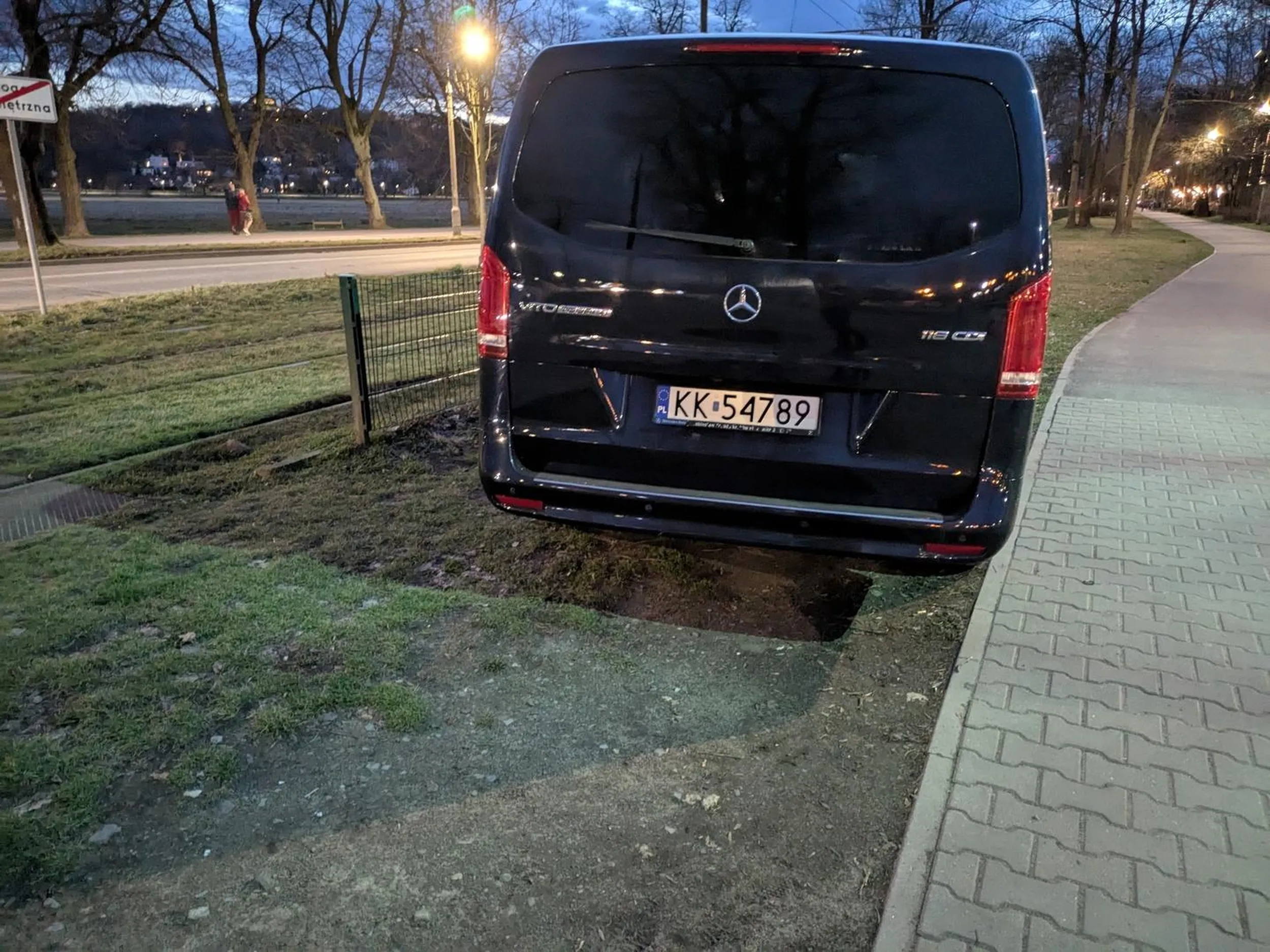 Nie odróżnia pasa zieleni od parkingu