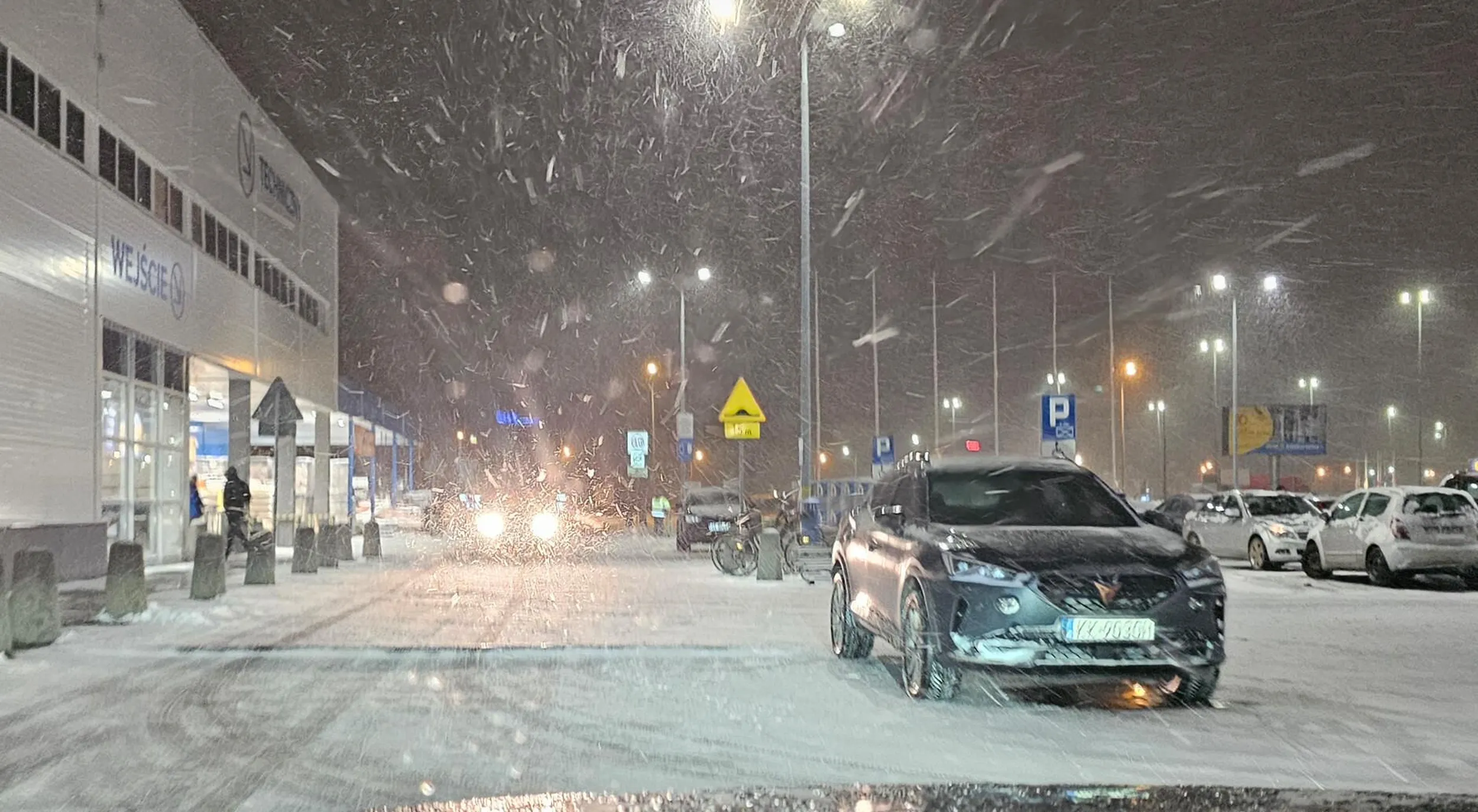 parkowanie na obszarze wyłączonym z ruchu, bo się dupy nie chce ruszyć do wejścia