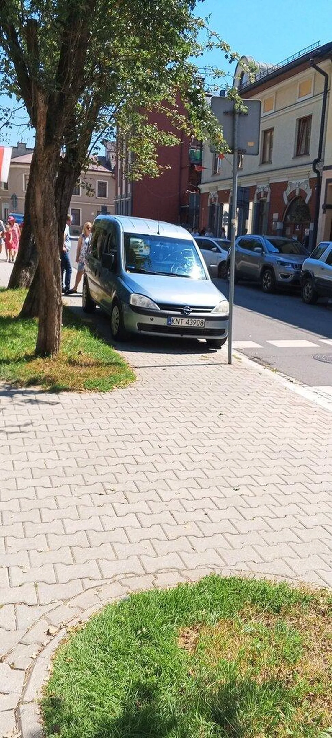 Blokowanie chodnika.