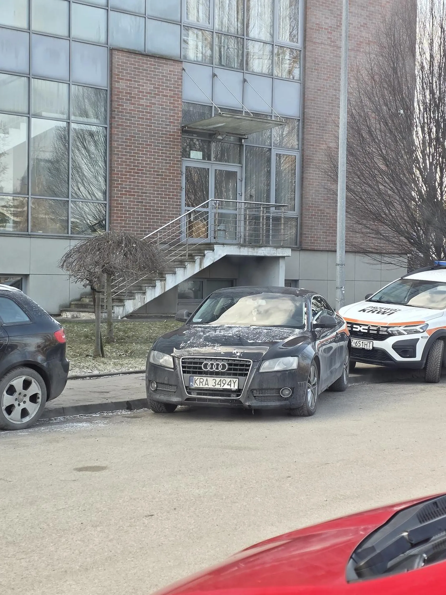 Cały parking (o dziwo) wolny ale królewicz z Audi musi zaparkować na skos, trzeba było poprosić to bym Ci wjechał bo miejsca jest :) no cóż, KRA...