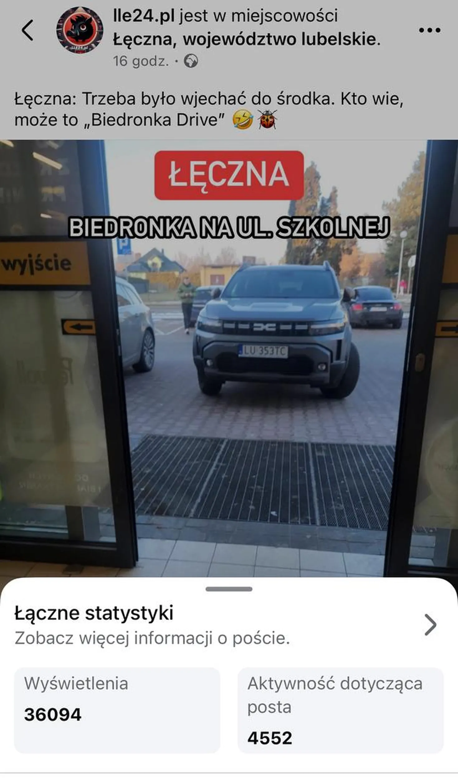 Następnym razem wjeżdżaj do Biedronki
