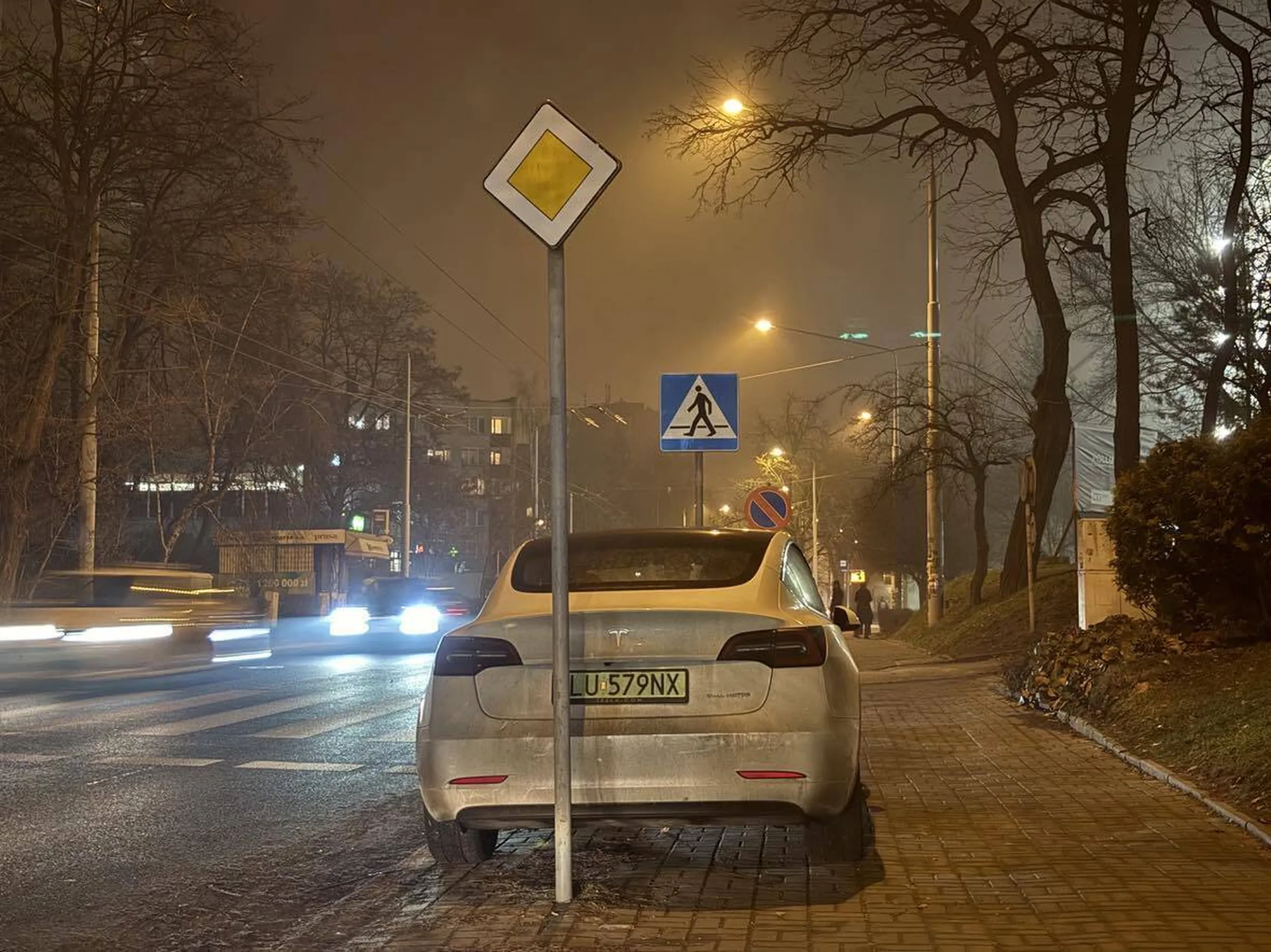 Nie parkuj tego swojego elektrośmiecia bezpośrednio przed przejściem dla pieszych. Zgłoszone.