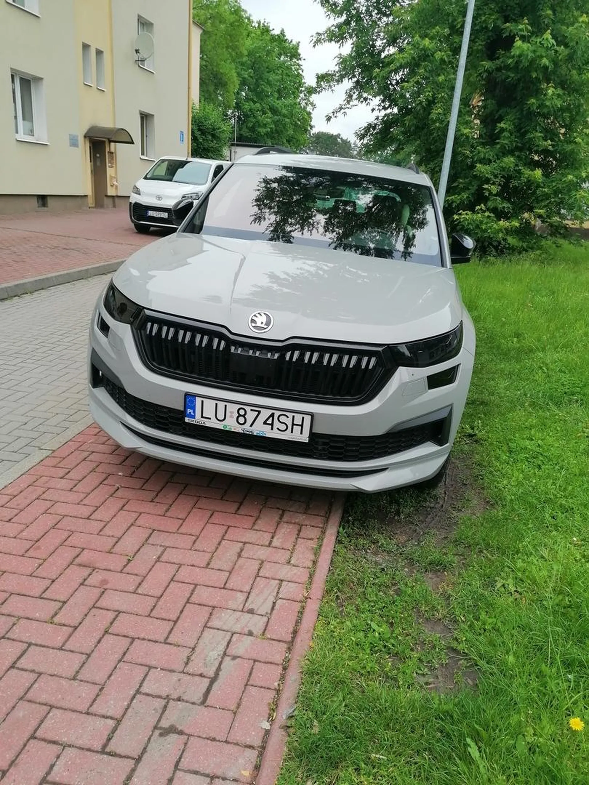 W d... mam panią z wózkiem która musiała przejść ulicą.