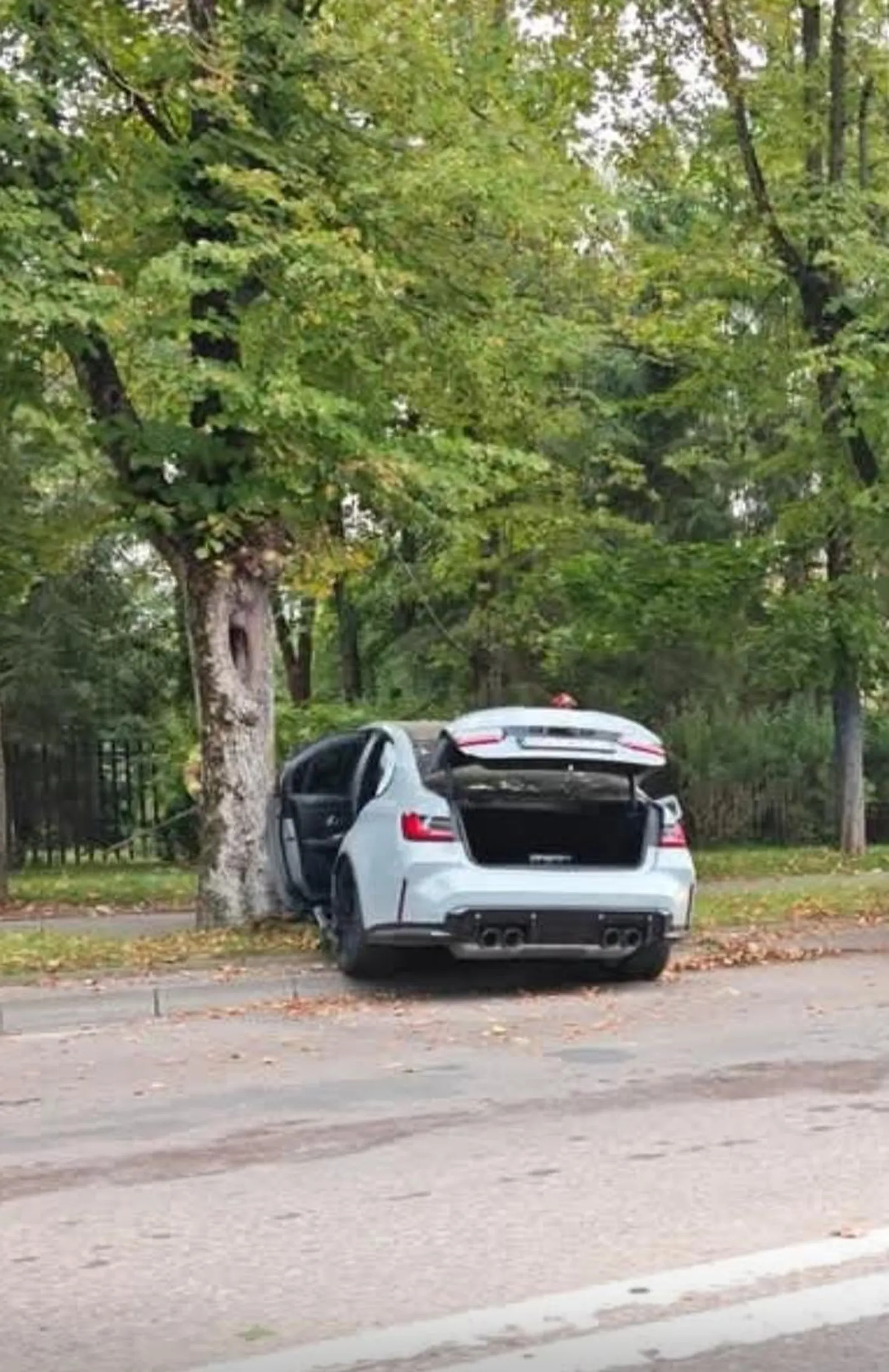 Kierowca parkuje na trawniku a tutaj nie wolno parkować