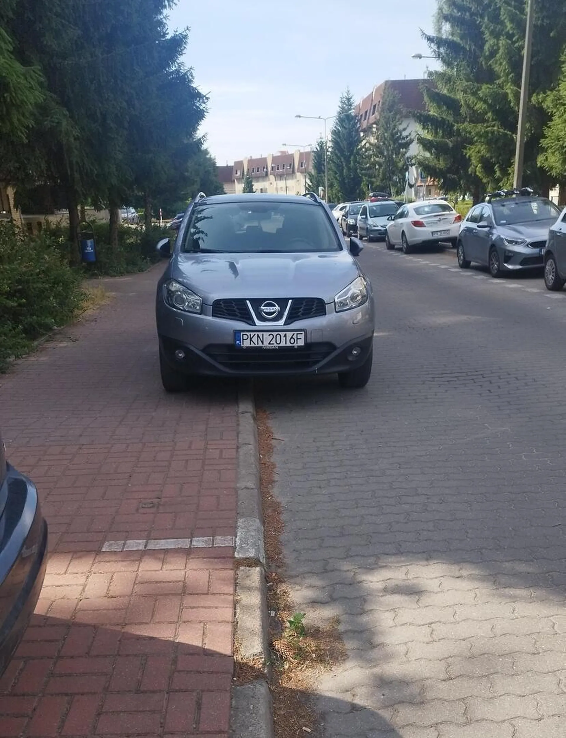 Notoryczne parkowanie poza wyznaczonym miejscem. Blokowanie chodnika.