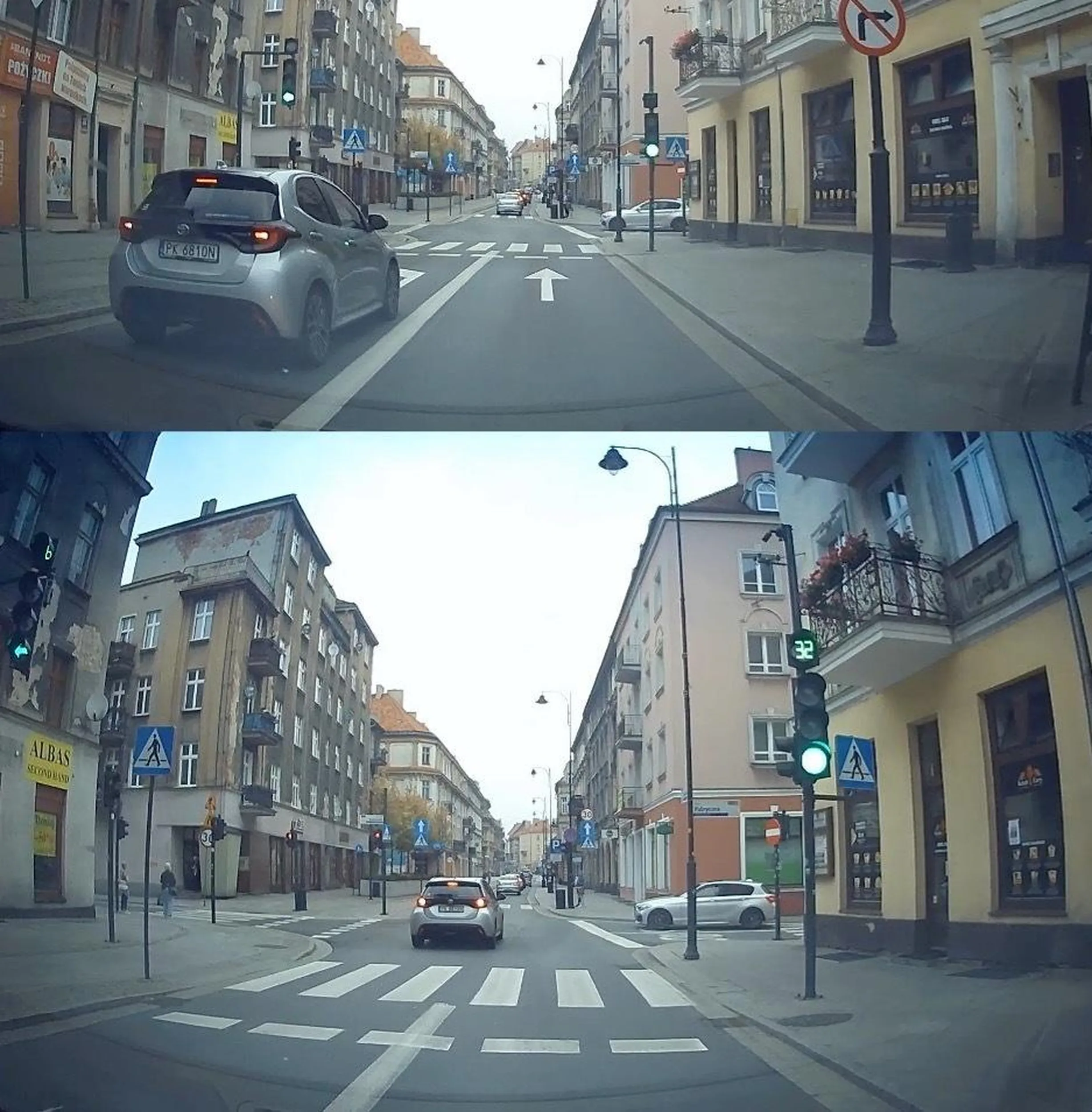 W Kaliszu na ul. Śródmiejskiej, gdzie obowiązuje ograniczenie do 30 km/h, przekracza zdecydowanie prędkość i jedzie na wprost z pasa do jazdy w lewo. Wstyd, że mieszkaniec Kalisza we własnym mieście tak ordynarnie łamie przepisy.