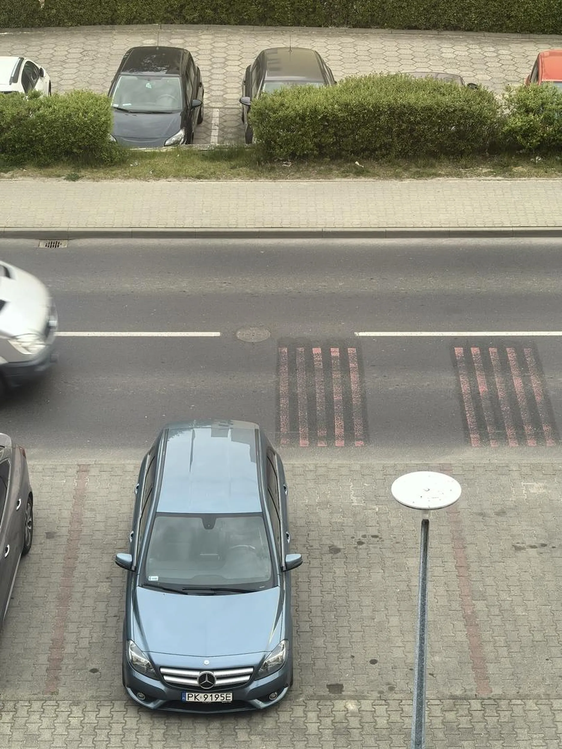 Starszy pan, notorycznie nie trafia w miejsce parkingowe.