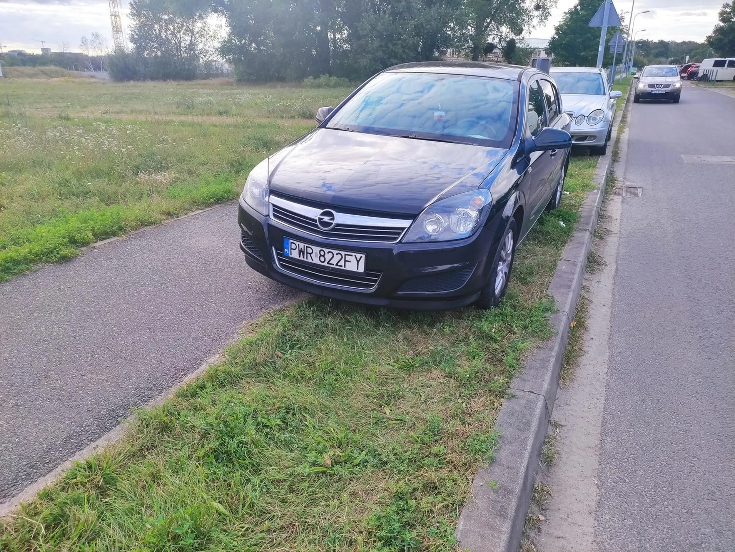 Parkowanie na terenie zielonym oraz częściowo na DDR, gdzie na początku tej jednokierunkowej ulicy jest wyraźny znak B-35 (zakaz postoju). I to wszystko po to, żeby zaoszczędzić 8 zł na płatnym parkingu.