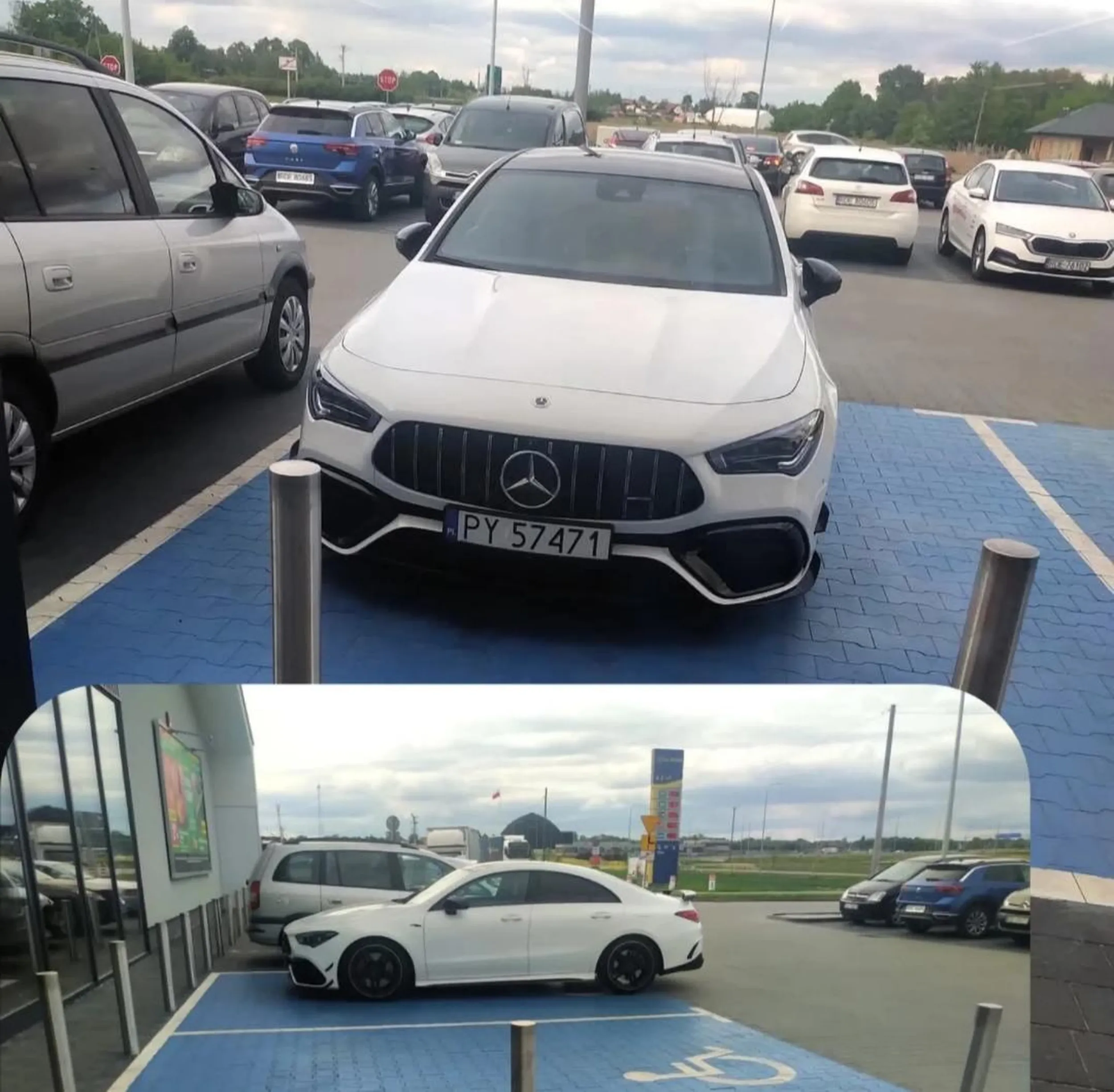 Gratulacje... Parkowanie dla niepełnosprawnych będąc sprawnym... Cwaniaczek. Zdjęcie z grupy fb Święte krowy https://www.facebook.com/share/g/1Vny7gZQMU/