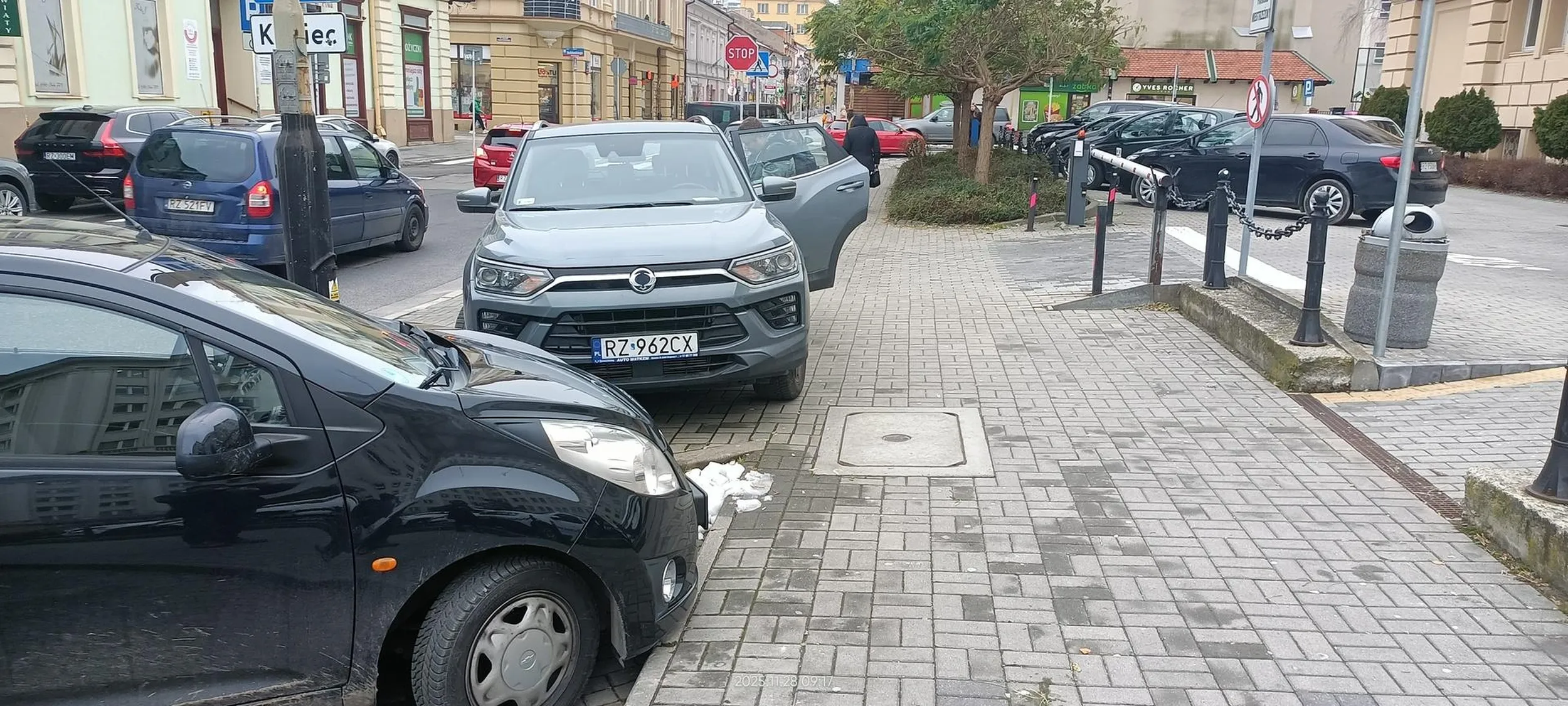 Święta krowa chodnikowa. A są wolne legalne miejsca parkingowe.