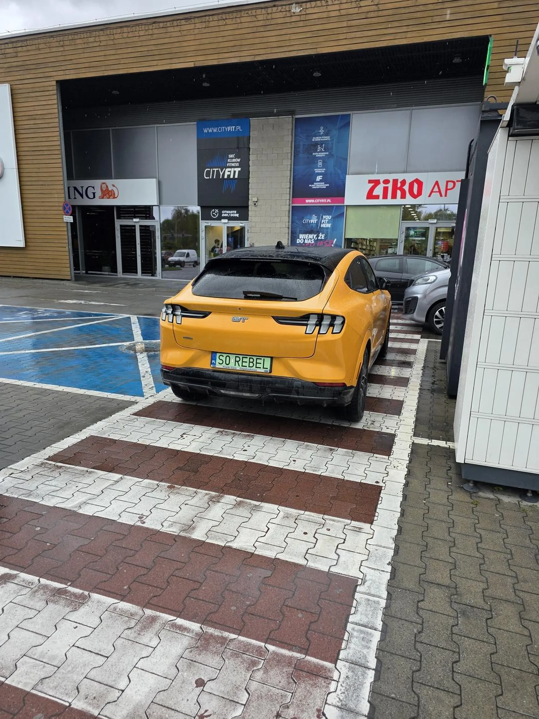 Gratuluję mózgu. To jest przejście dla pieszych a nie parking