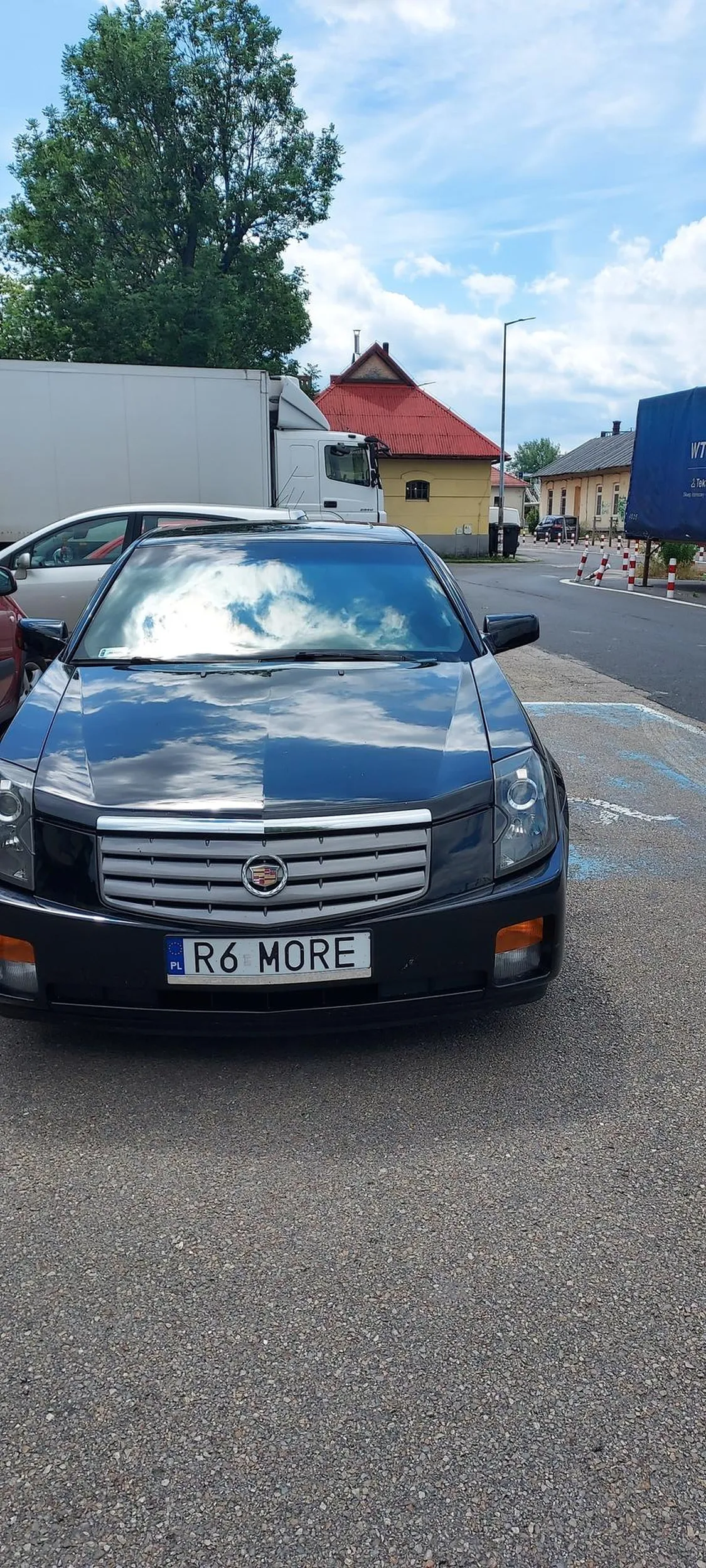 Cięć kroryparkuje w miejscu dla niepełnosprawnych.